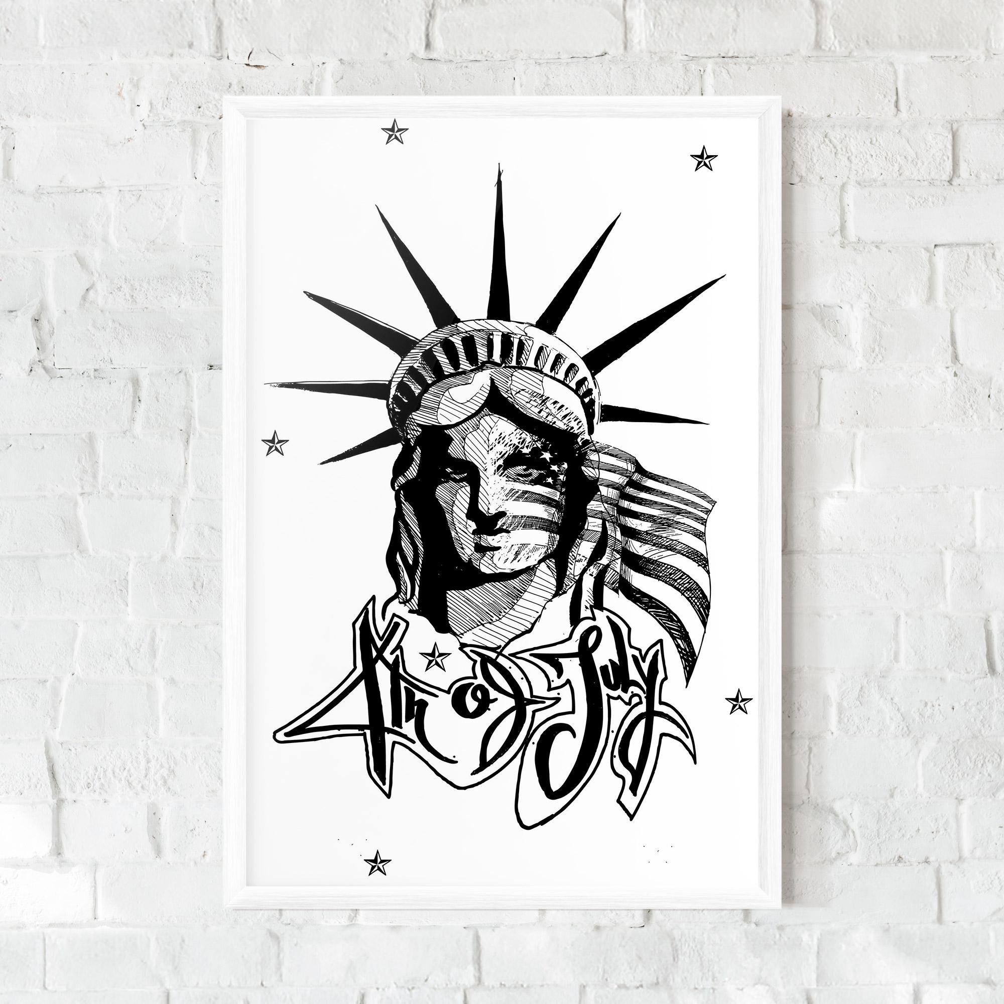 Gerahmte Poster Head Of Liberty Statue mockup 0