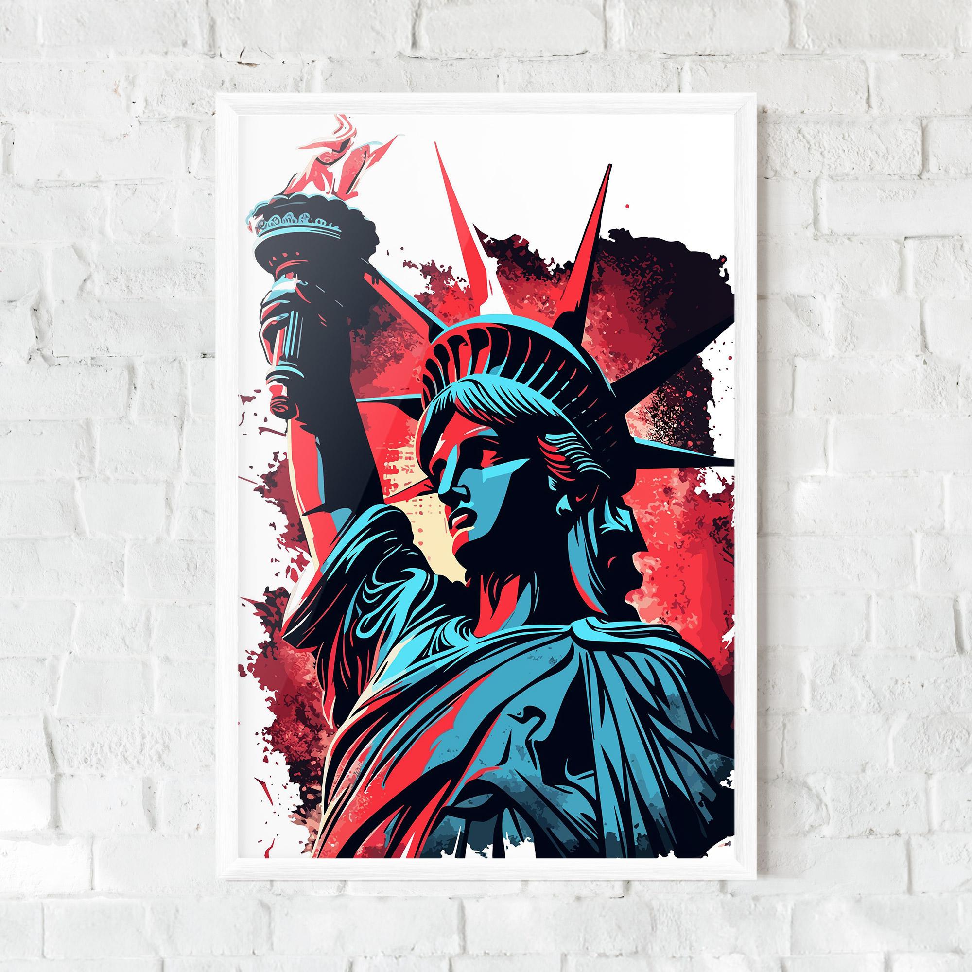 Gerahmte Poster Liberty Statue Art mockup 0