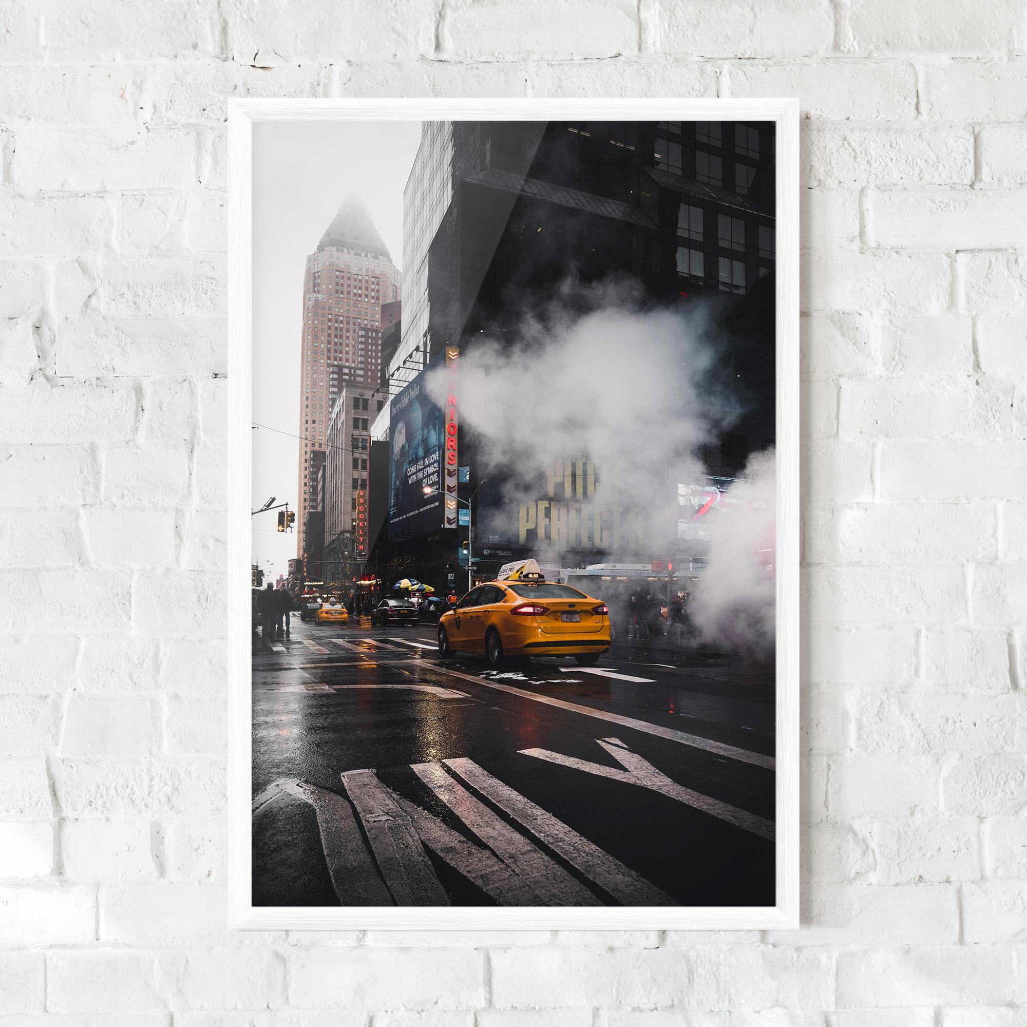 Gerahmte Poster Taxi Smoke City mockup 0