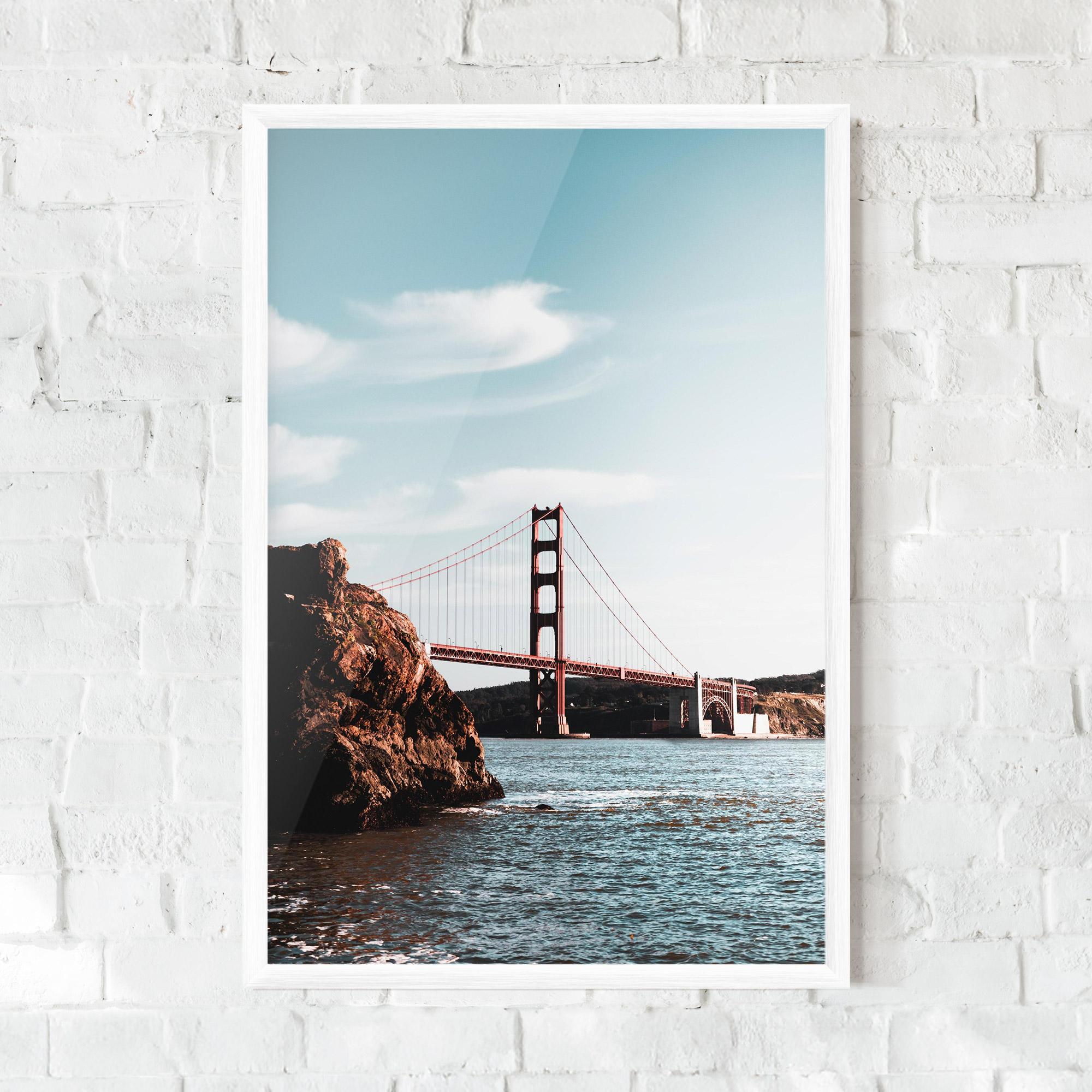 Gerahmte Poster Water Red Bridge mockup 0