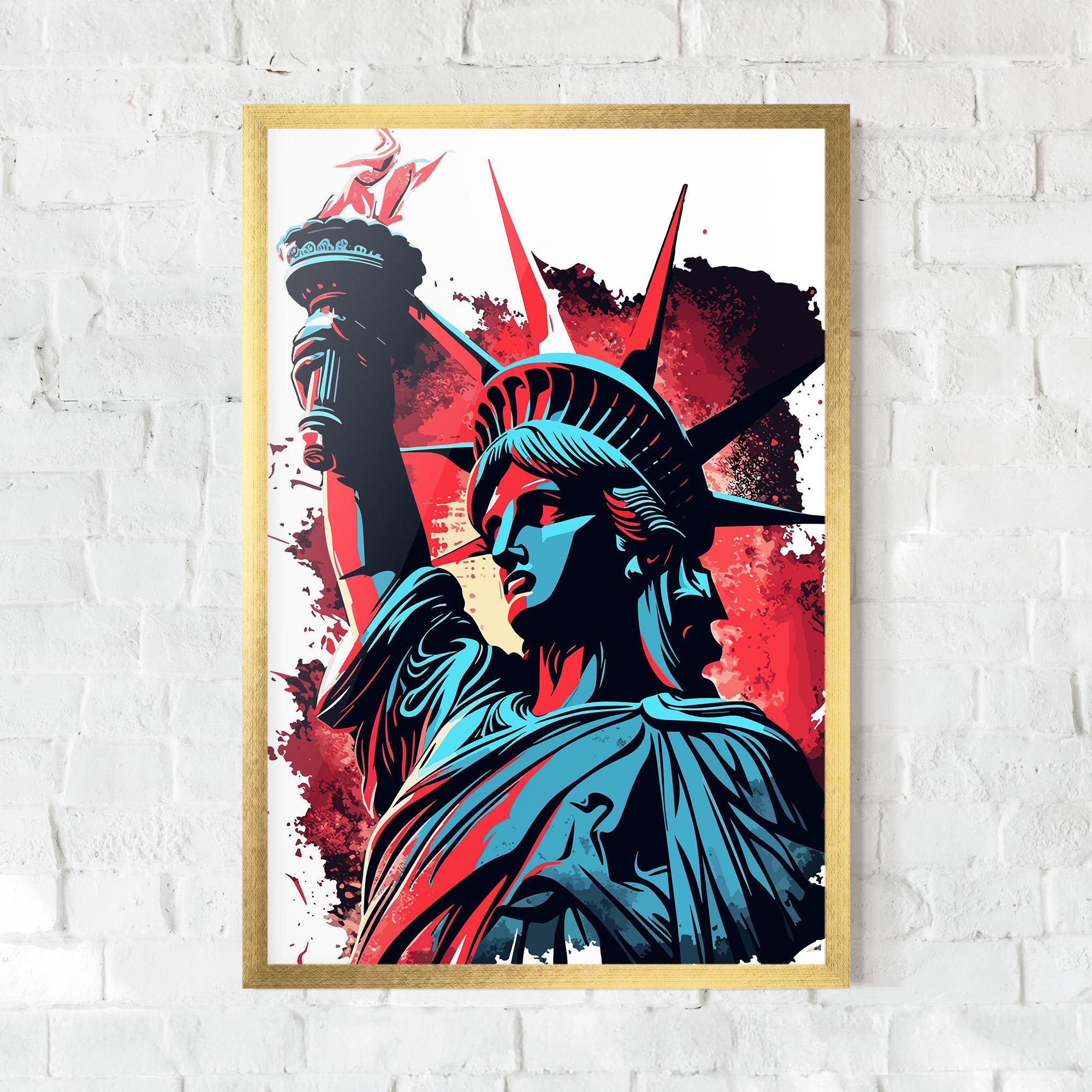 Gerahmte Poster Liberty Statue Art mockup 0