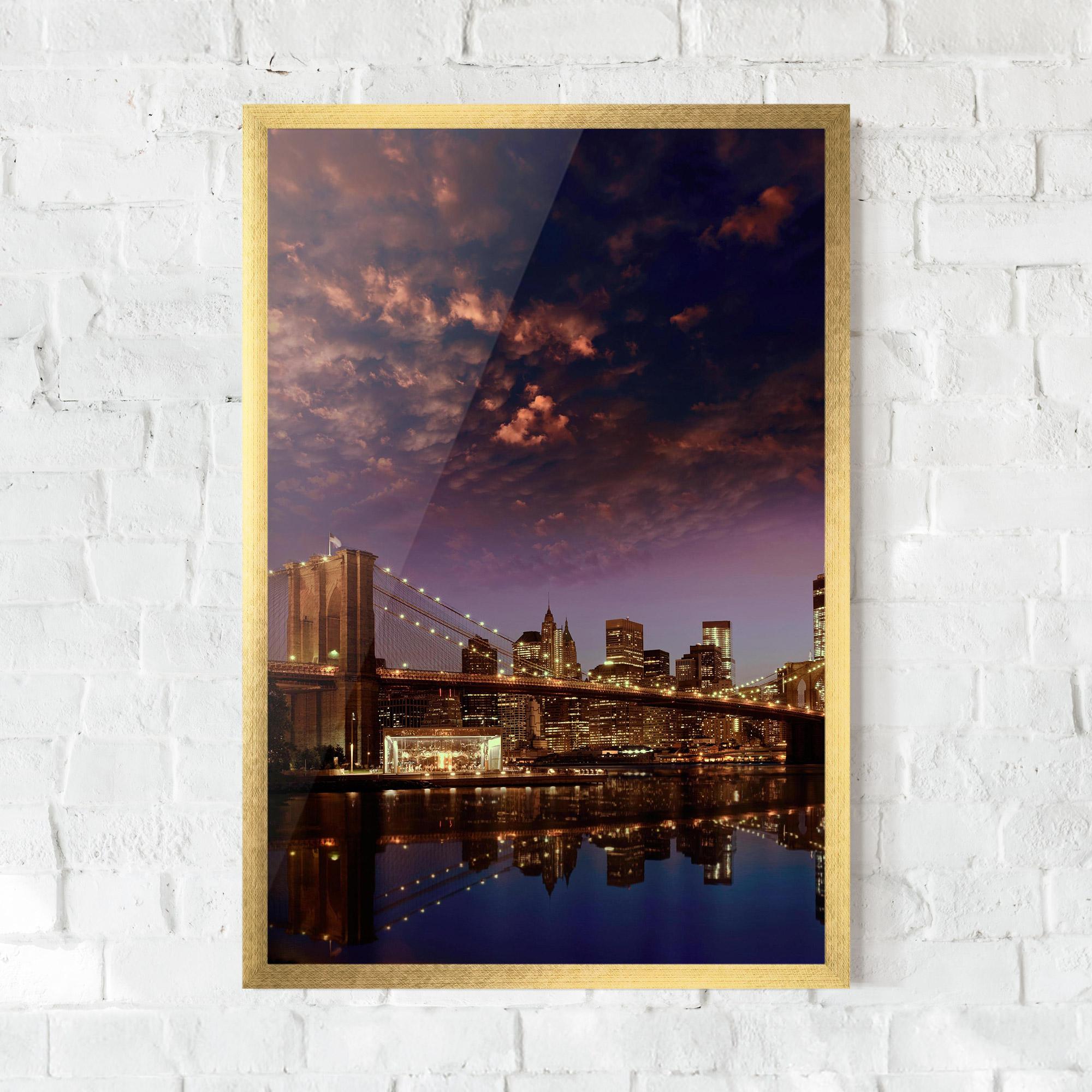 Gerahmte Poster Sunset New York mockup 0