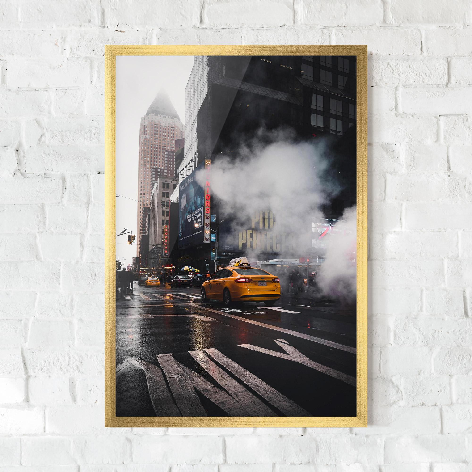 Gerahmte Poster Taxi Smoke City mockup 0