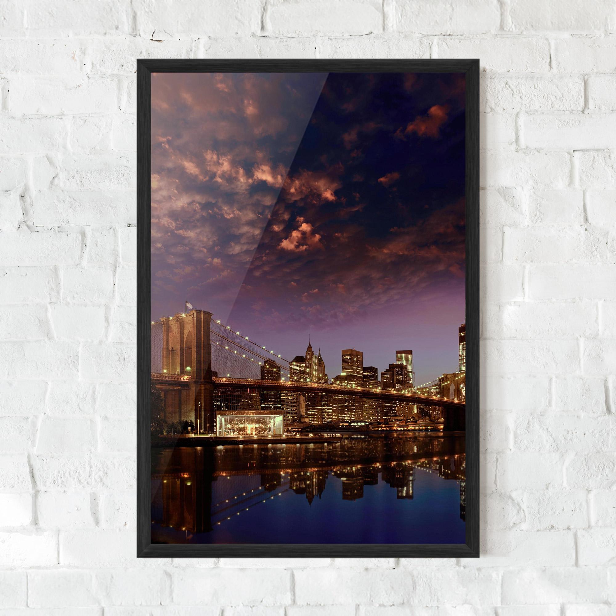 Gerahmte Poster Sunset New York mockup 0