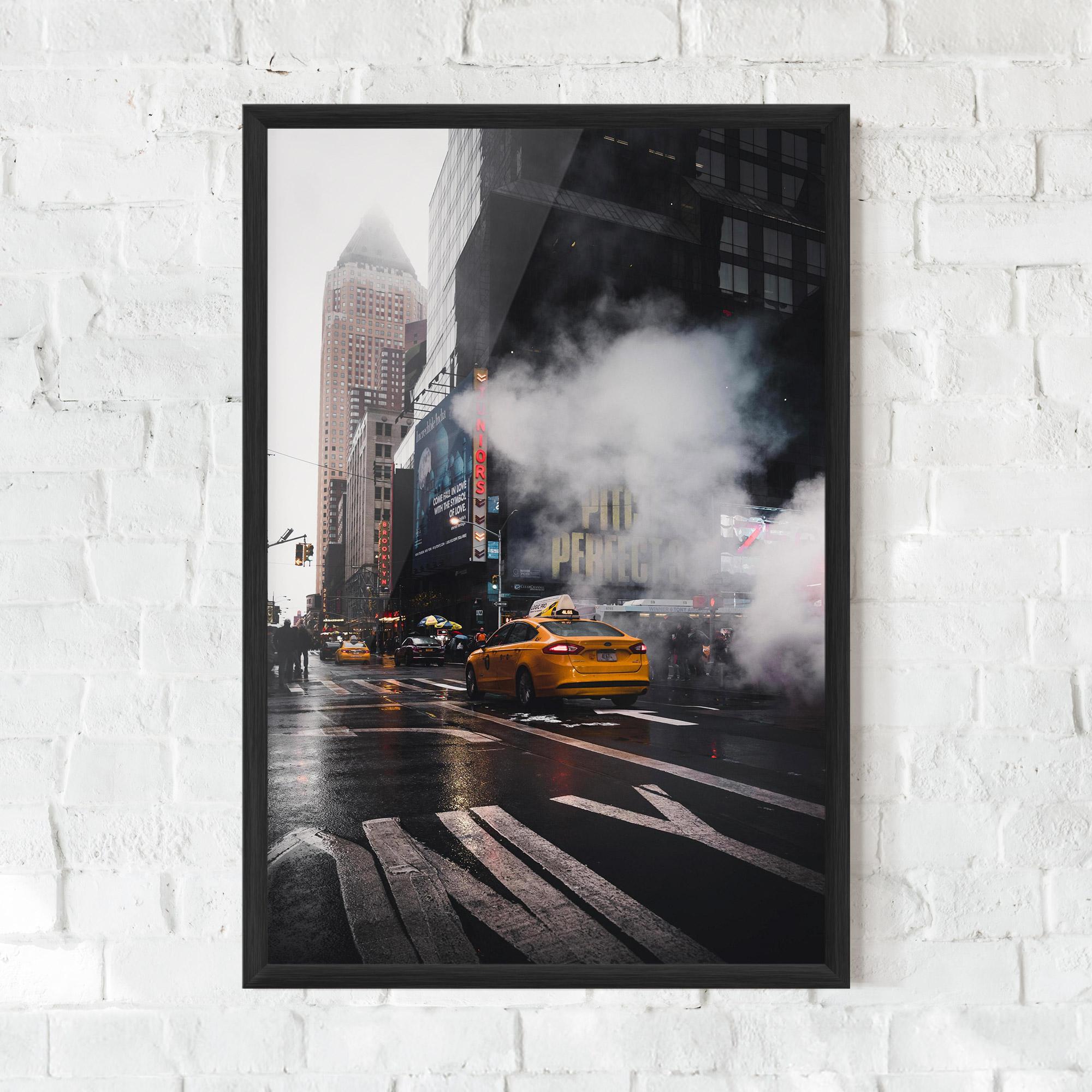 Gerahmte Poster Taxi Smoke City mockup 0