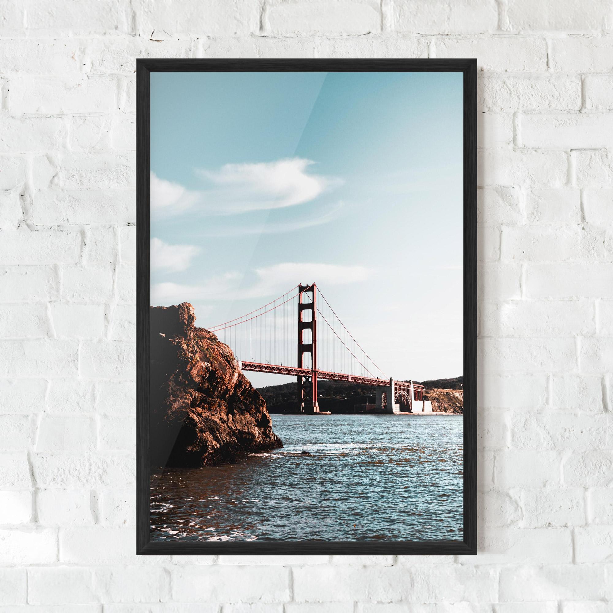 Gerahmte Poster Water Red Bridge mockup 0
