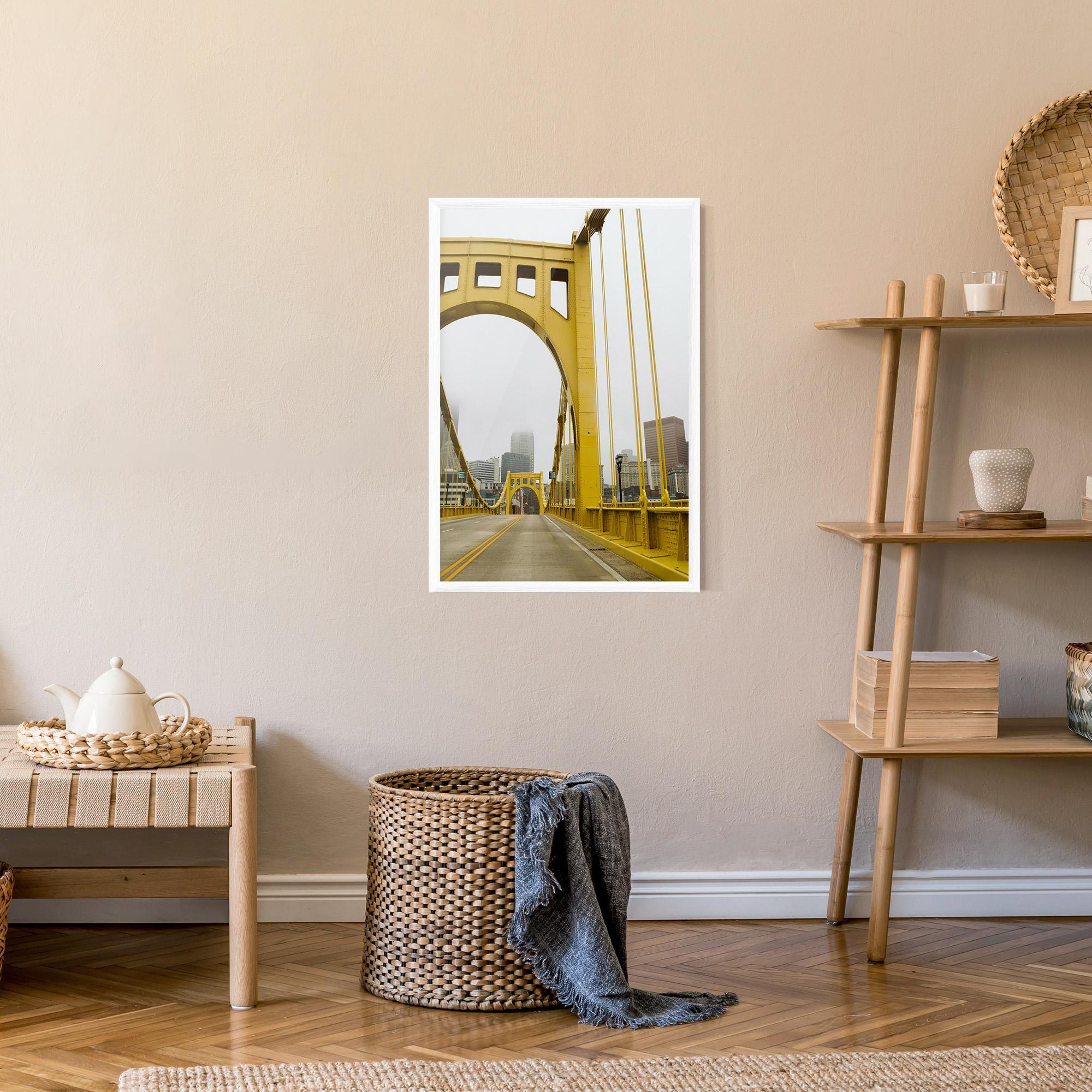 Gerahmte Poster Yellow Foggy Bridge mockup 9