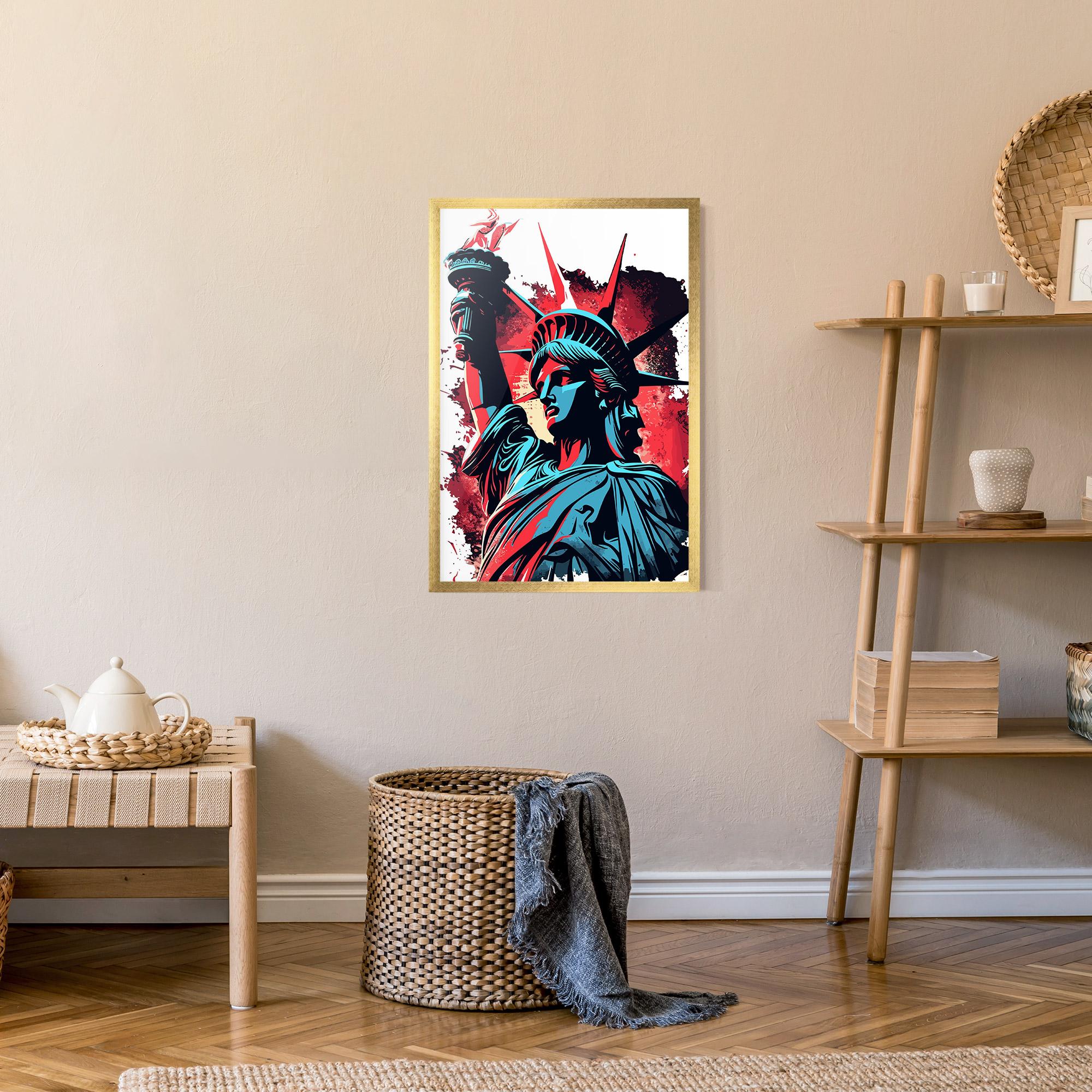 Gerahmte Poster Liberty Statue Art mockup 9