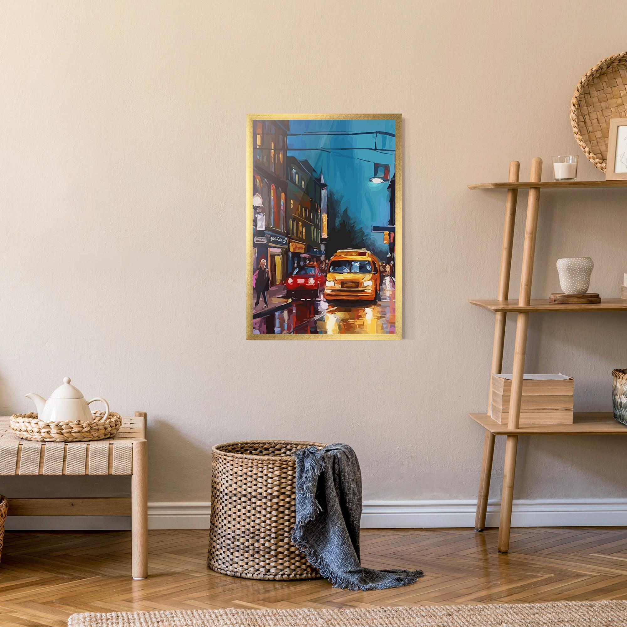 Gerahmte Poster Yellow Car City mockup 9