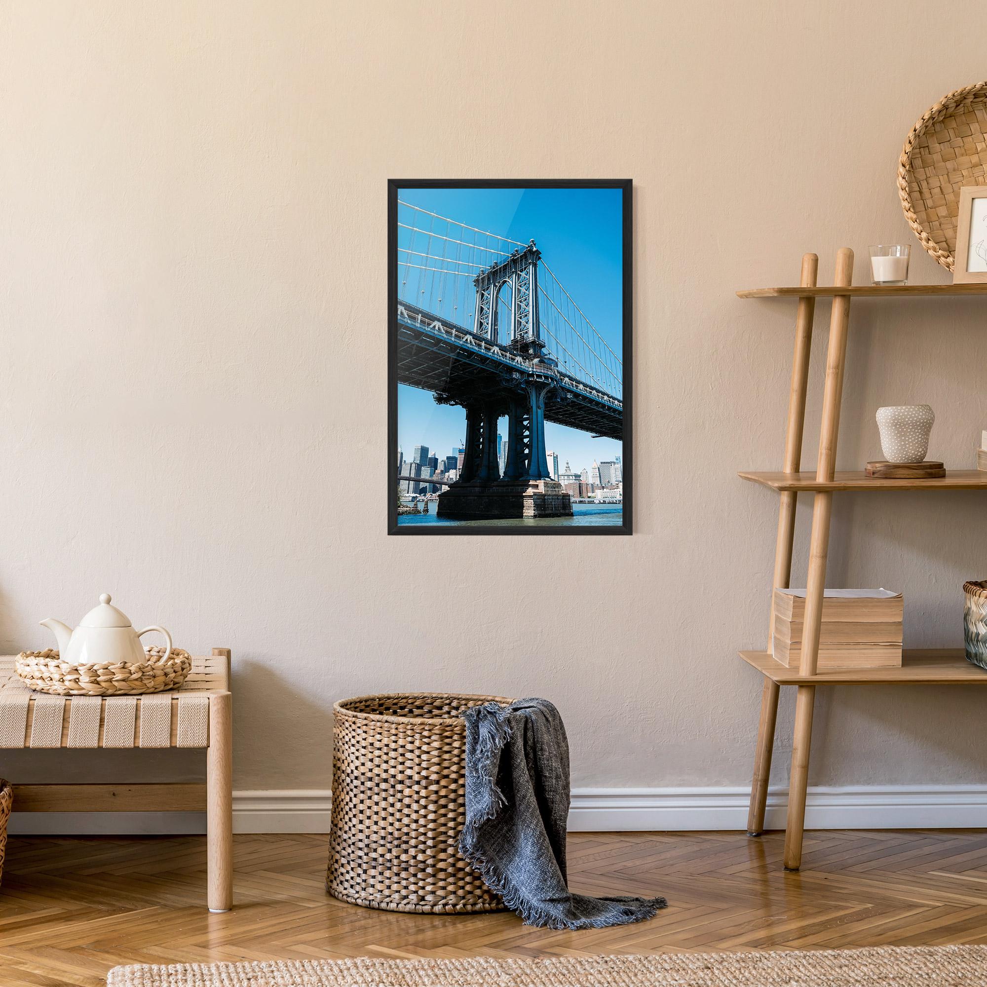 Gerahmte Poster Blue Sky Bridge mockup 9