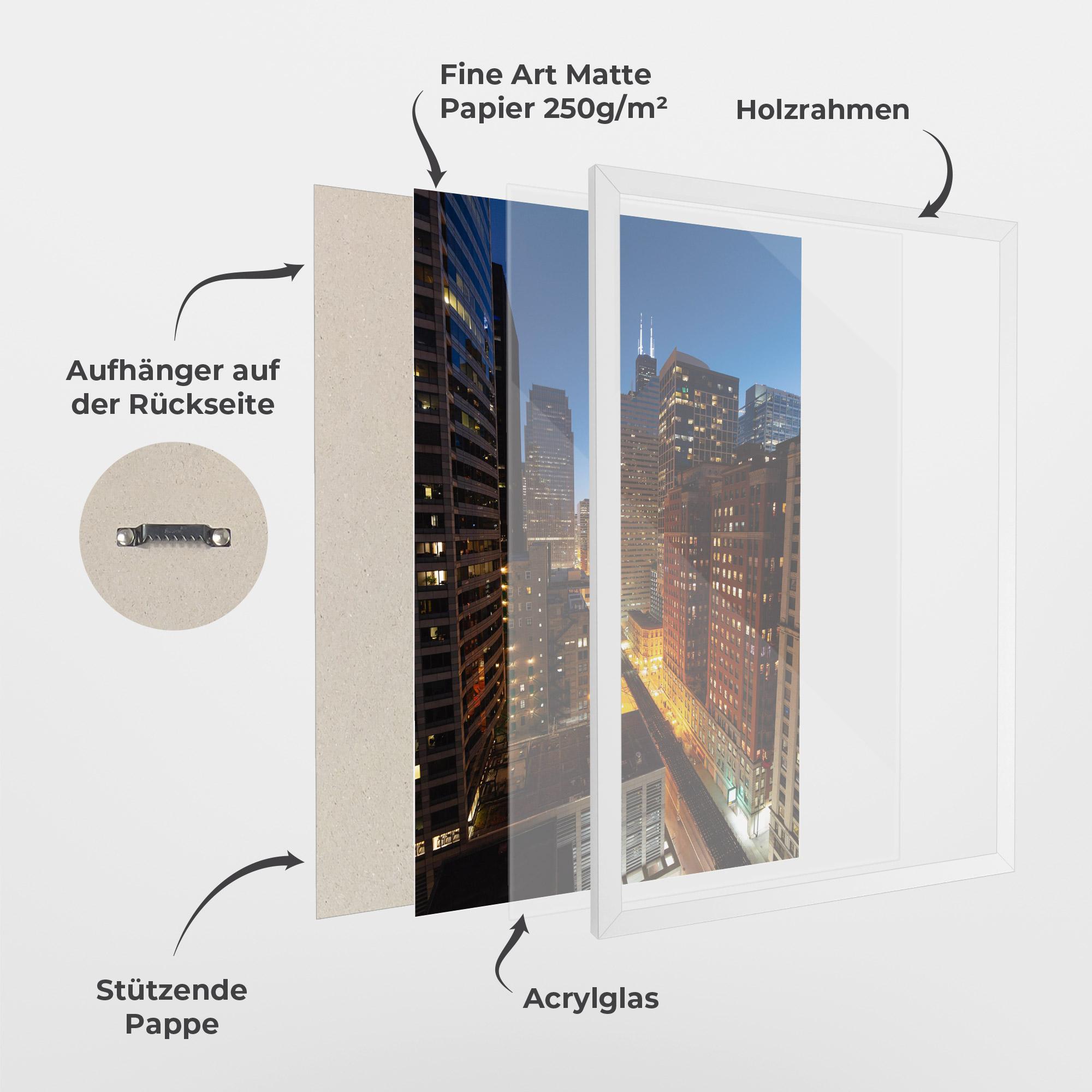 Gerahmte Poster Hight City Building mockup 1