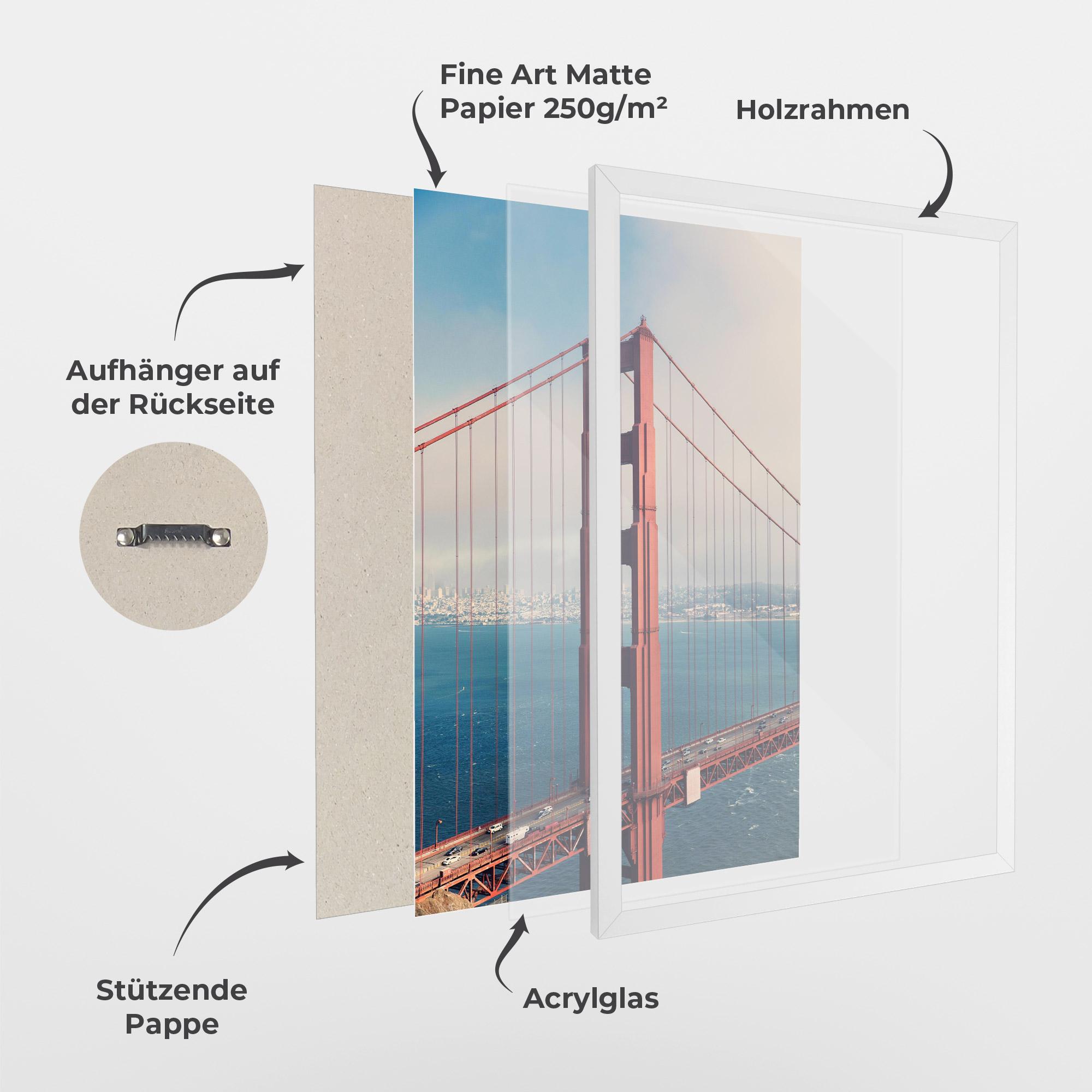 Gerahmte Poster Red High Bridge mockup 1