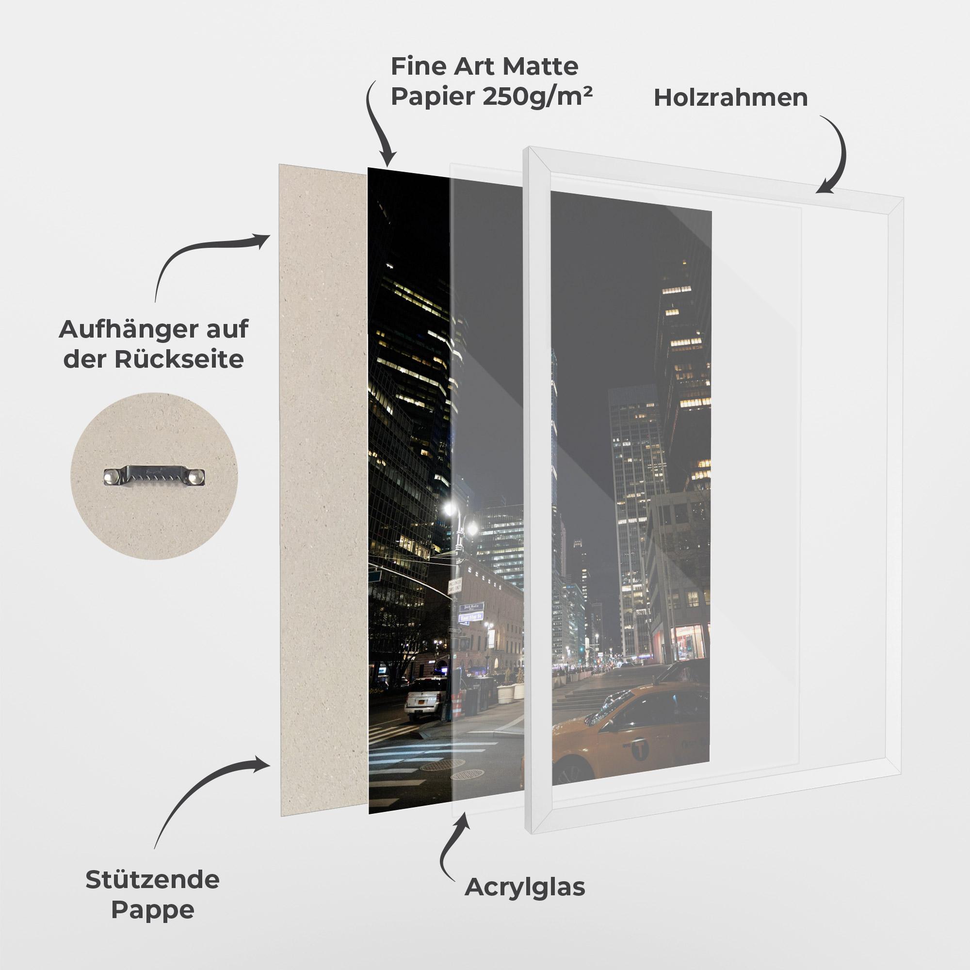 Gerahmte Poster Skyline Night Light mockup 1