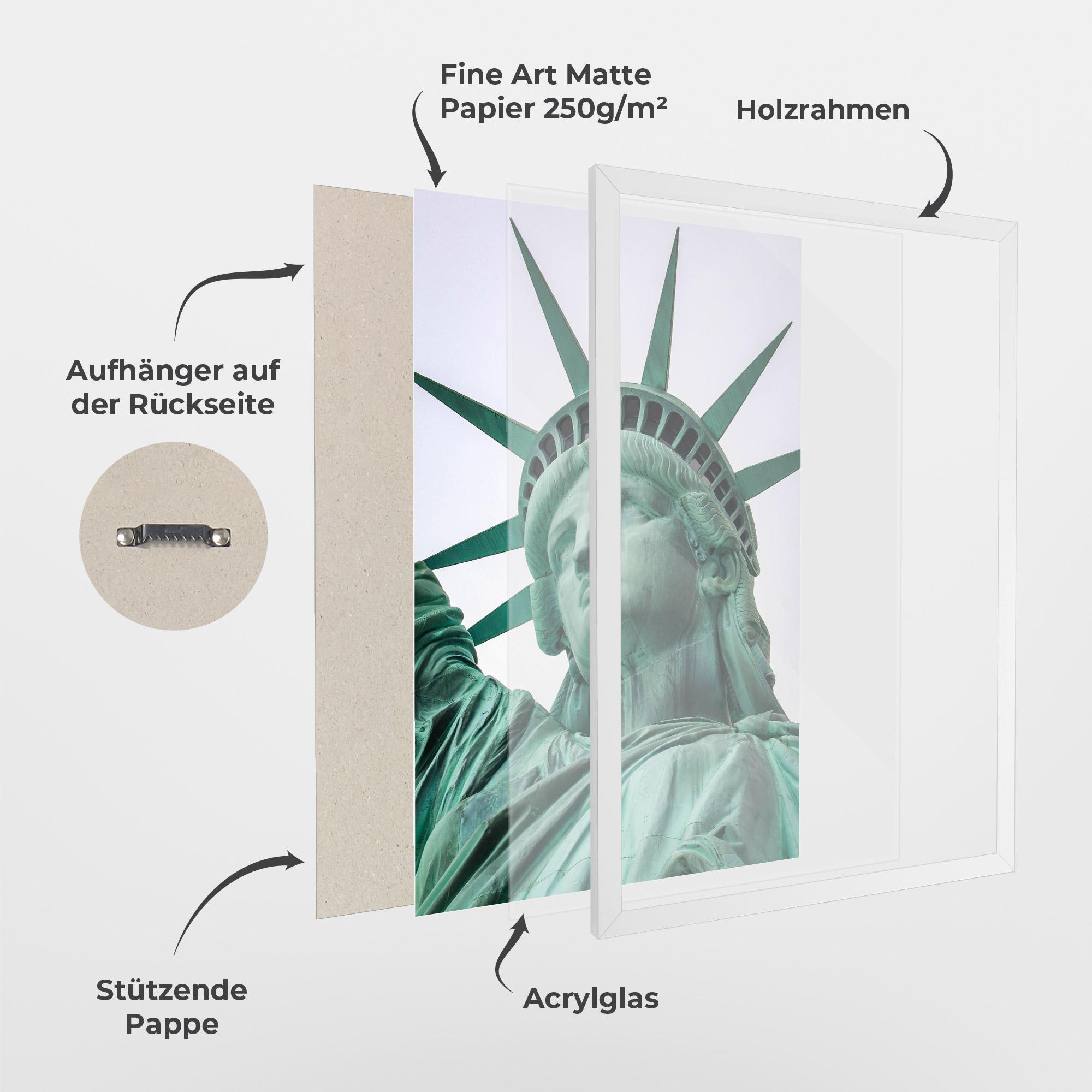 Gerahmte Poster Statue Of Liberty Head mockup 1