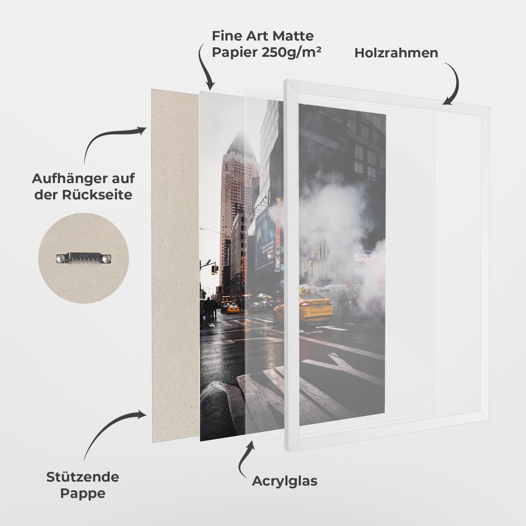 Gerahmte Poster Taxi Smoke City mockup 1