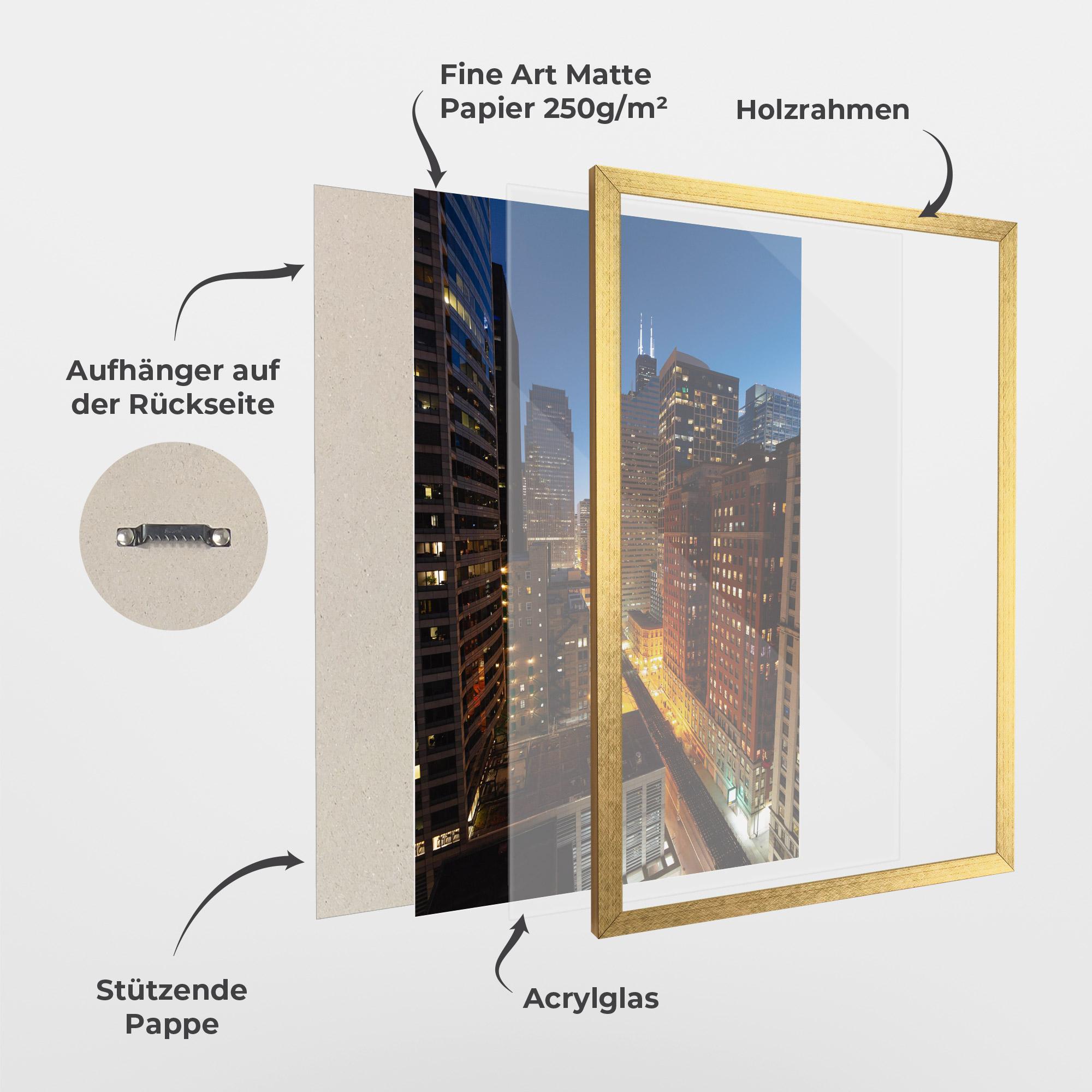 Gerahmte Poster Hight City Building mockup 1