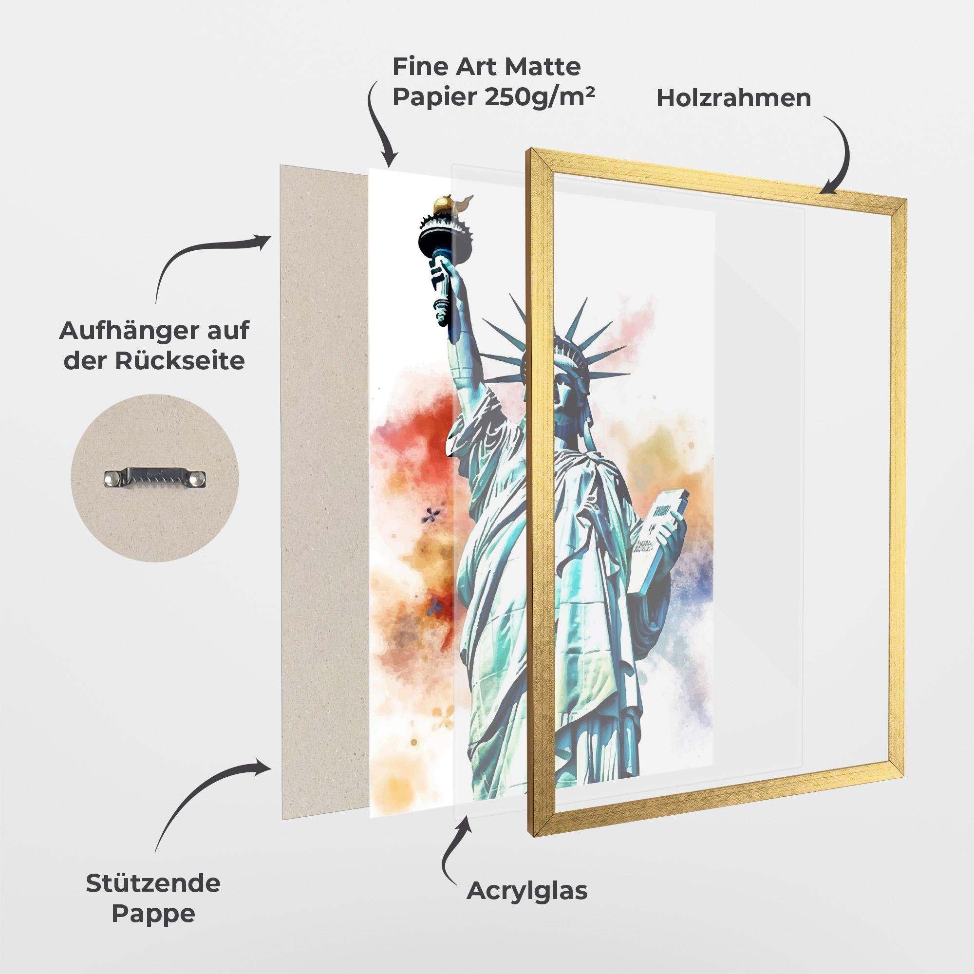 Gerahmte Poster Liberty Art mockup 1
