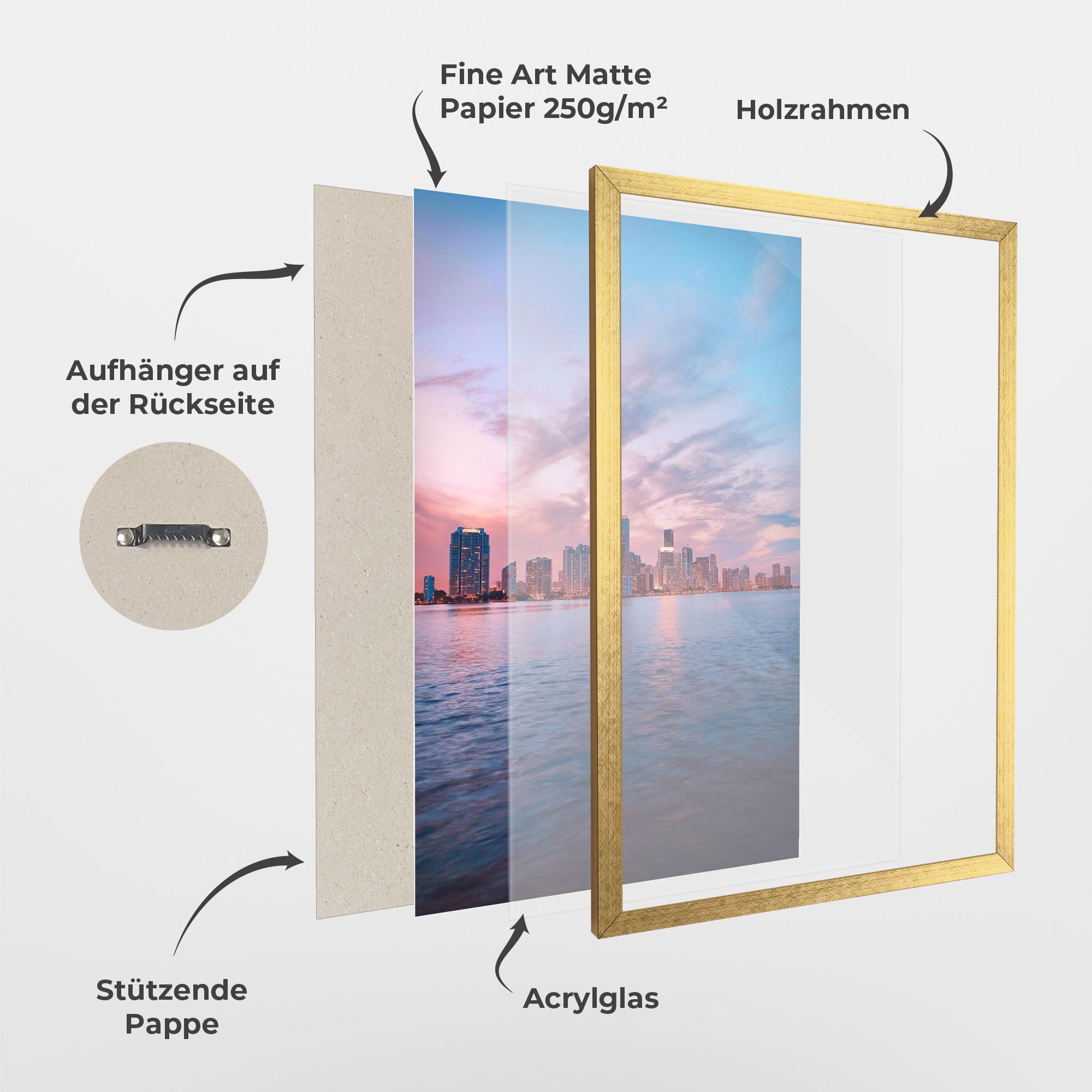 Gerahmte Poster Over The Lake mockup 1