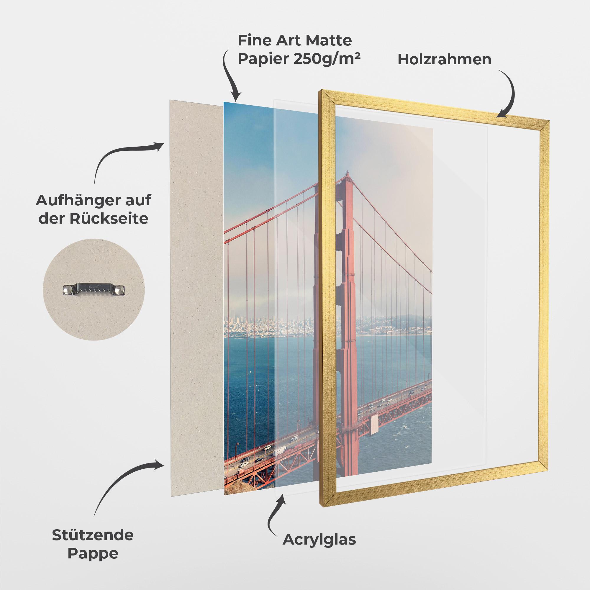 Gerahmte Poster Red High Bridge mockup 1