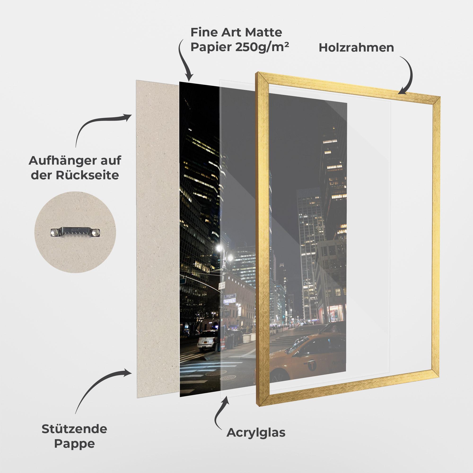 Gerahmte Poster Skyline Night Light mockup 1