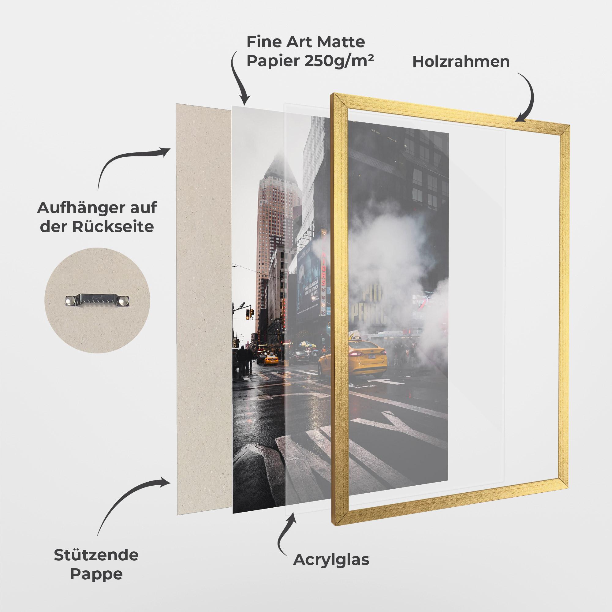 Gerahmte Poster Taxi Smoke City mockup 1