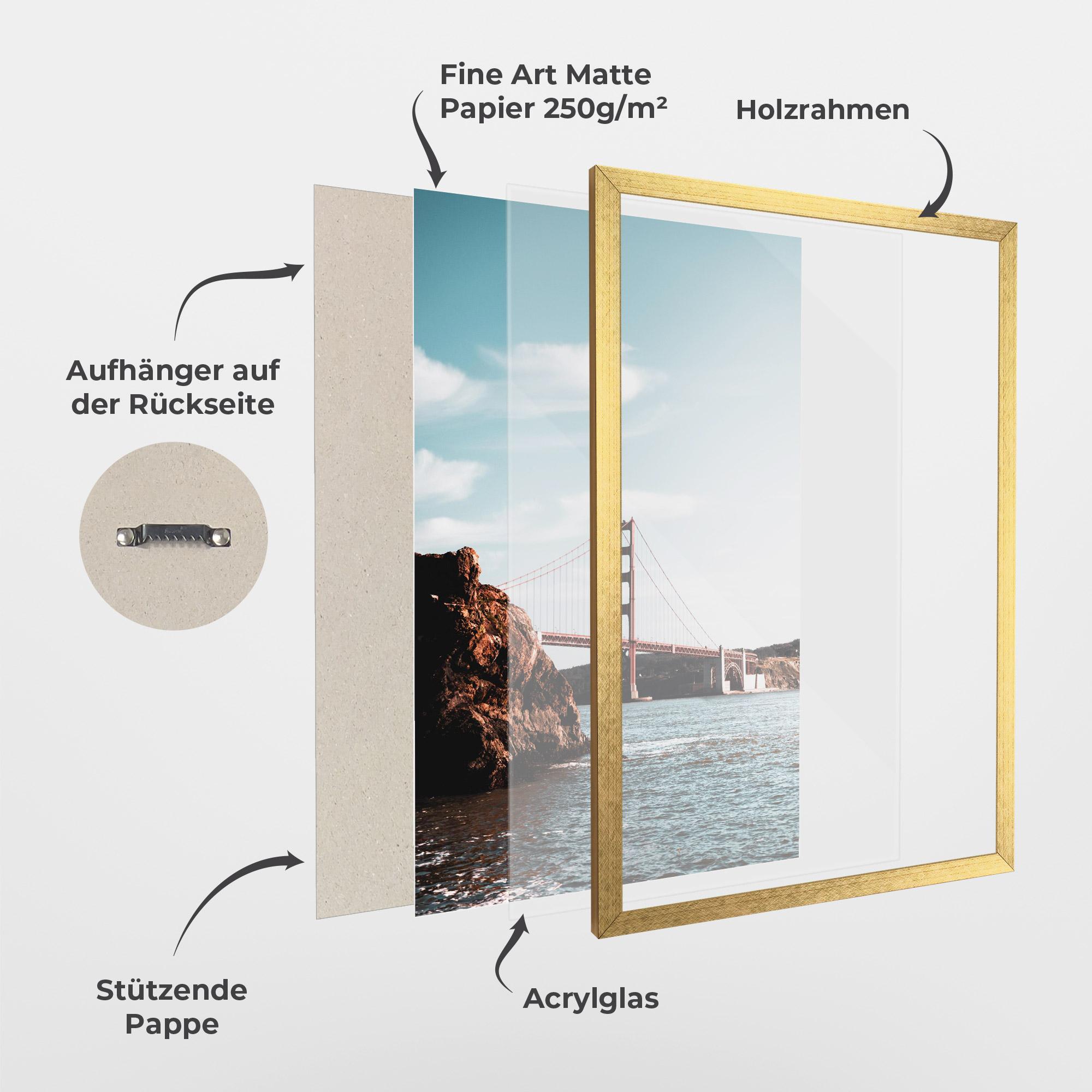 Gerahmte Poster Water Red Bridge mockup 1