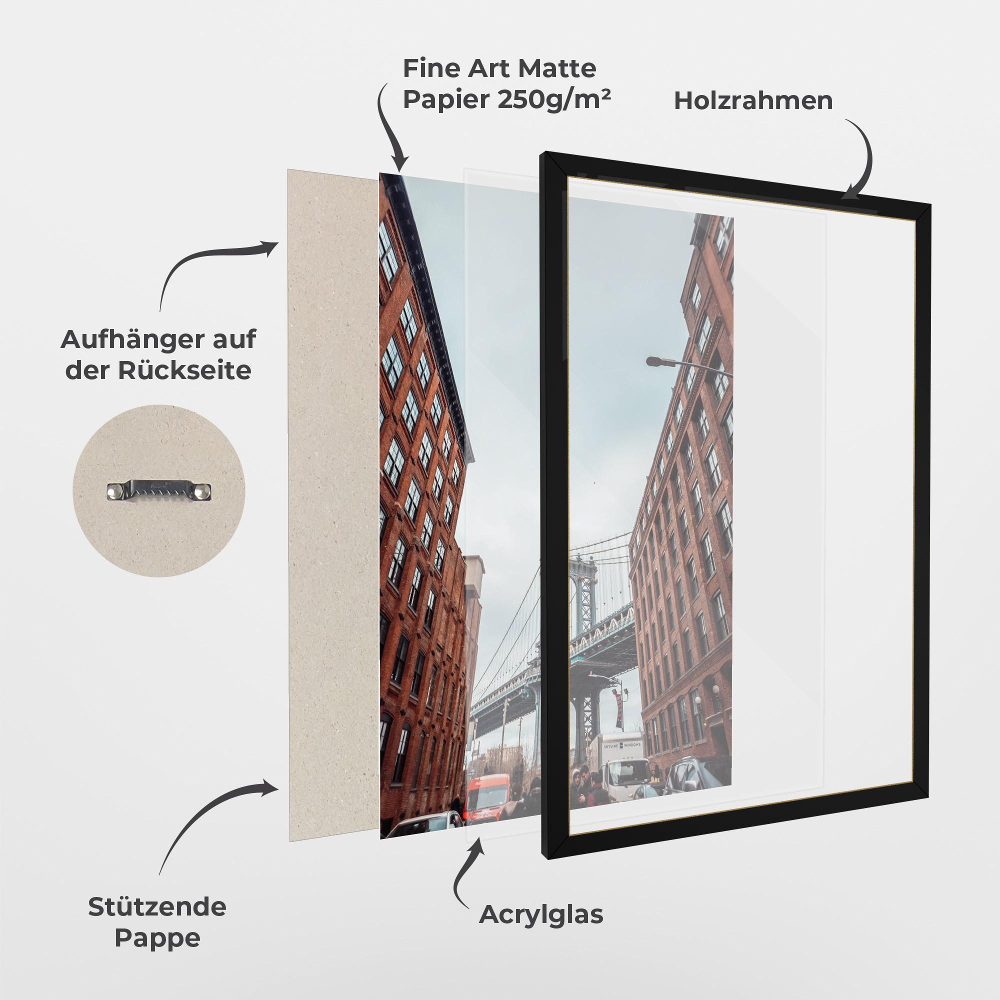 Gerahmte Poster Bridge Building View mockup 1