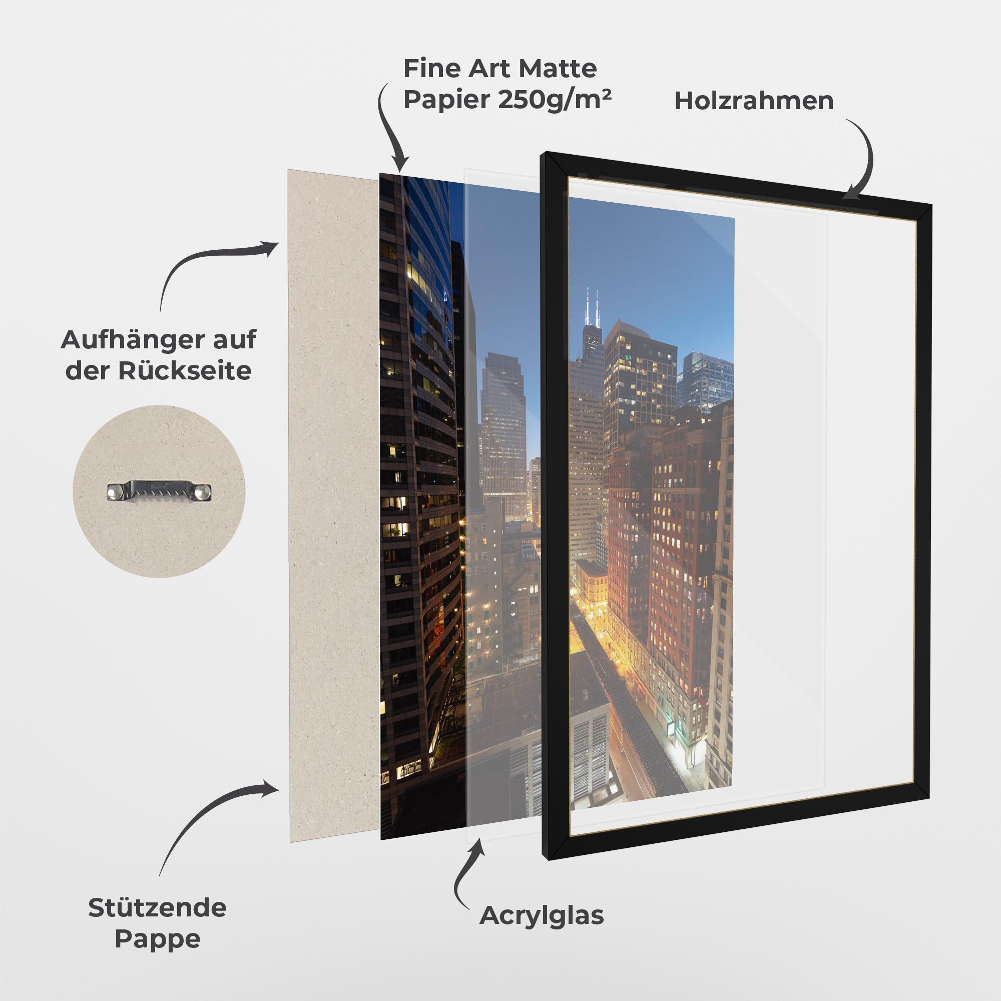 Gerahmte Poster Hight City Building mockup 1