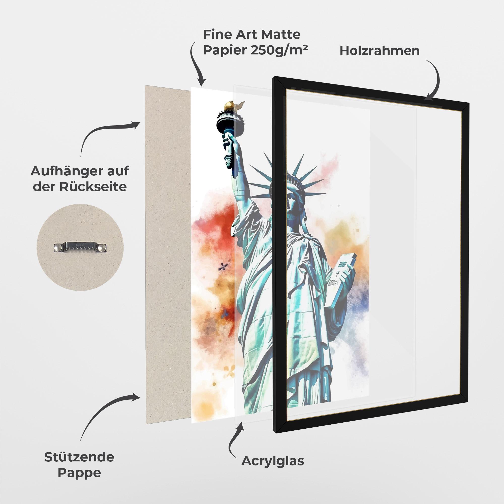 Gerahmte Poster Liberty Art mockup 1