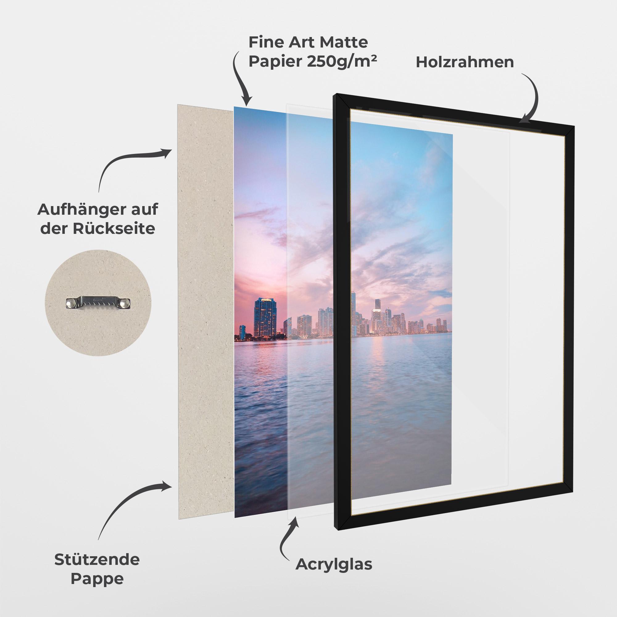 Gerahmte Poster Over The Lake mockup 1