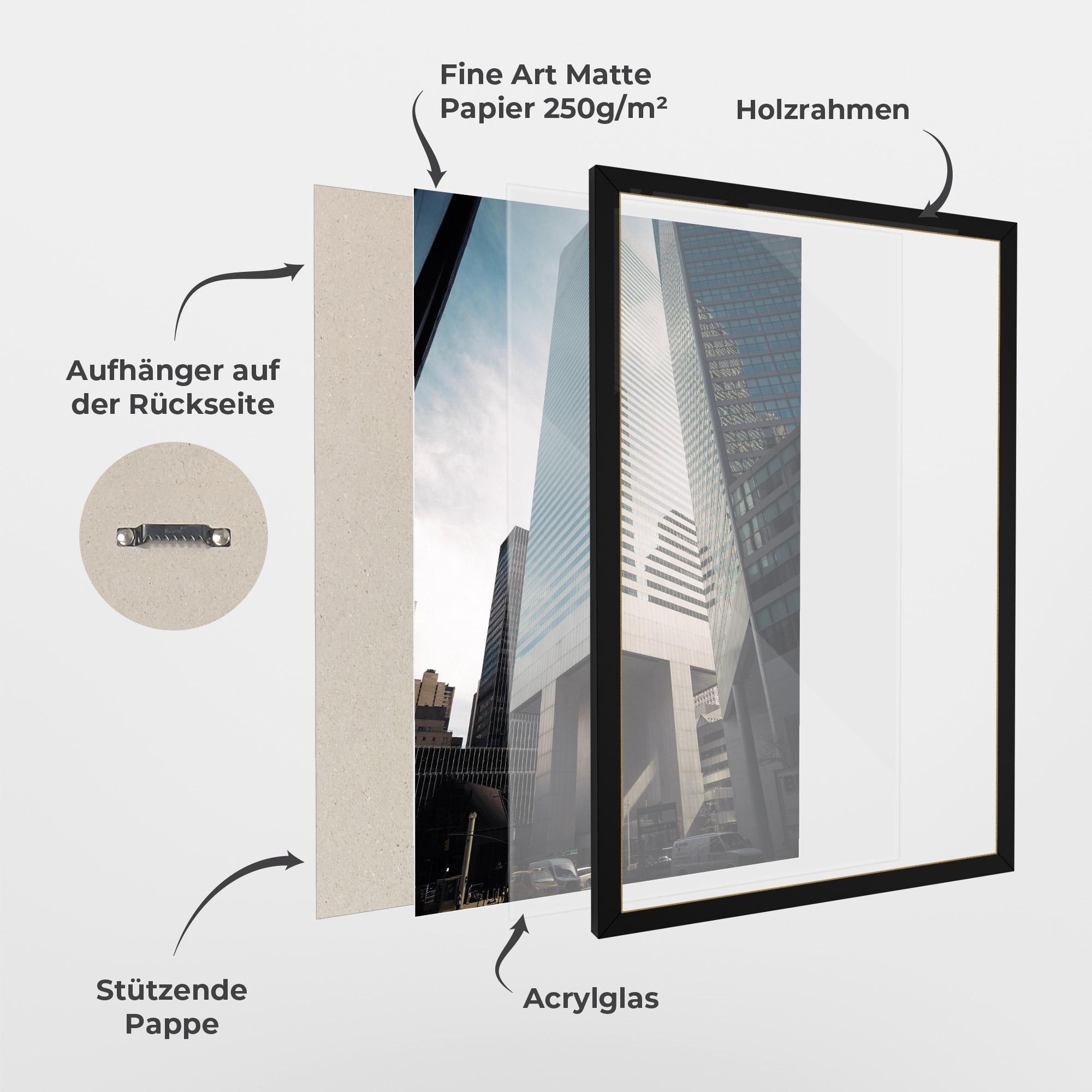 Gerahmte Poster Skyline Building mockup 1