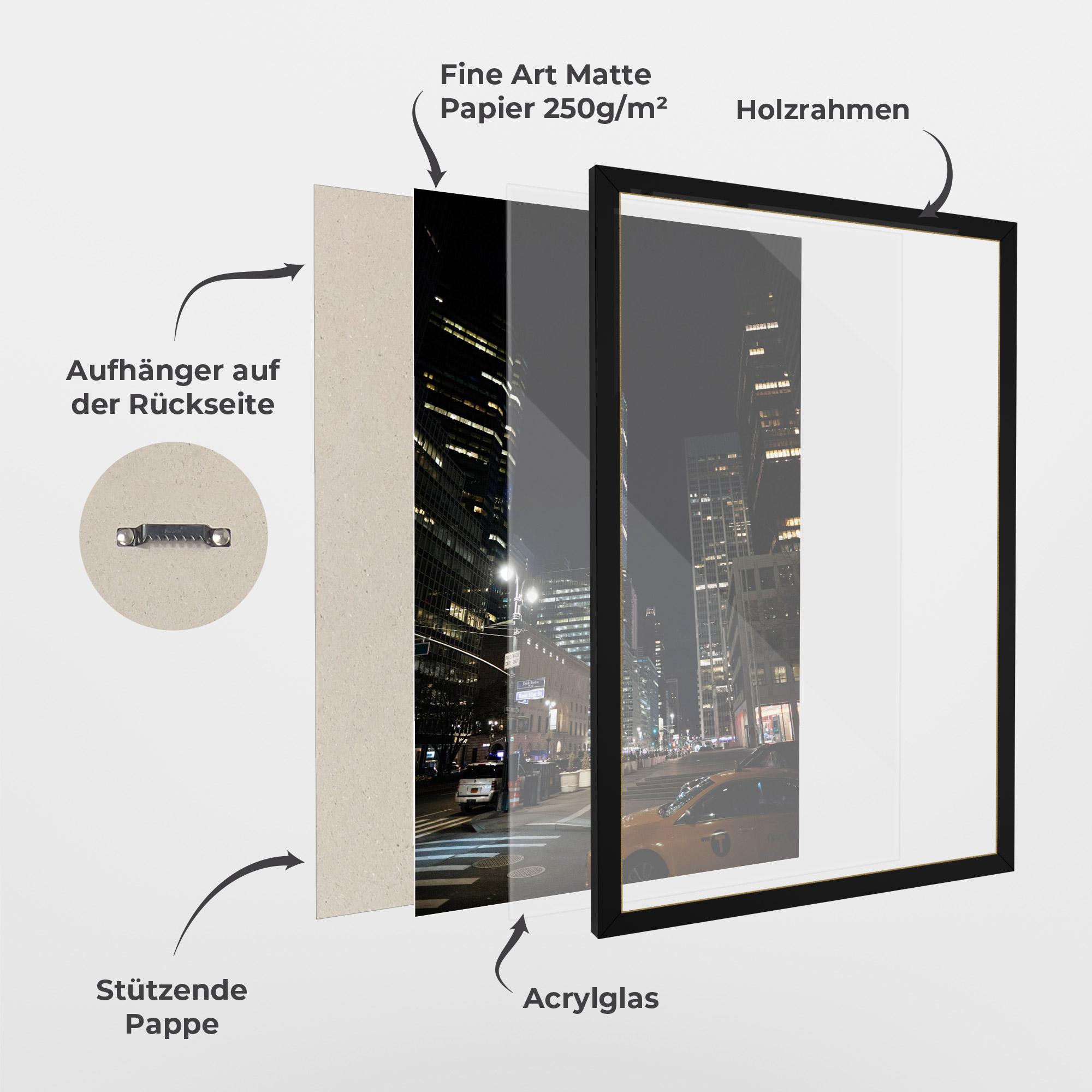 Gerahmte Poster Skyline Night Light mockup 1