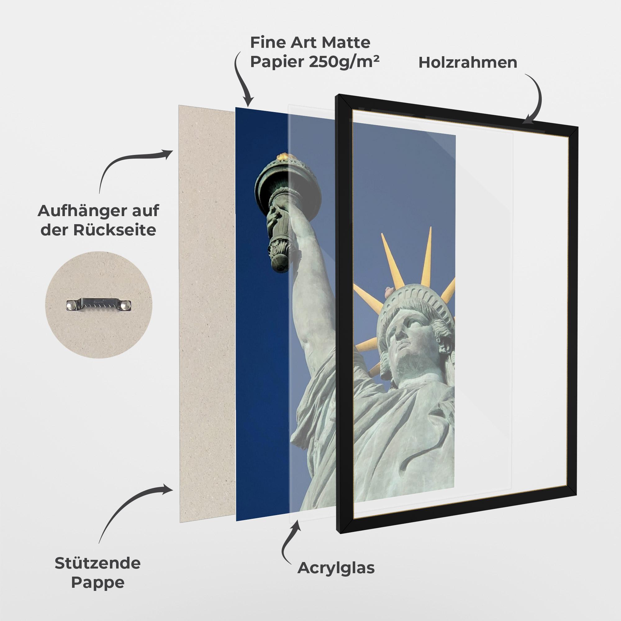 Gerahmte Poster Statue Of Liberty mockup 1