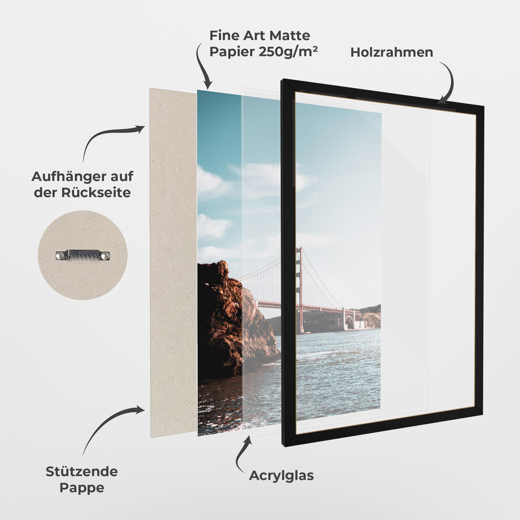 Gerahmte Poster Water Red Bridge mockup 1