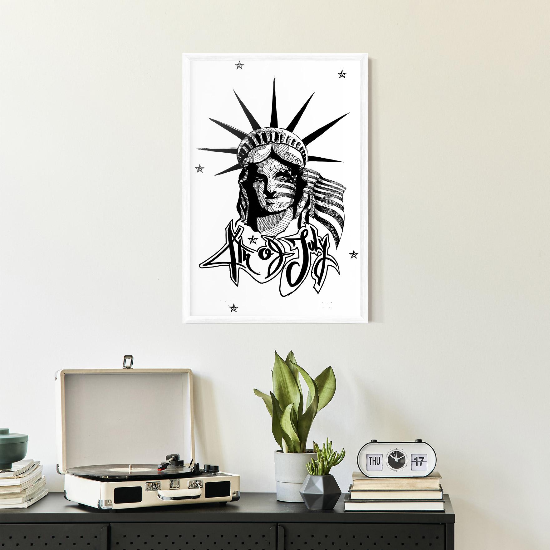 Gerahmte Poster Head Of Liberty Statue mockup 2