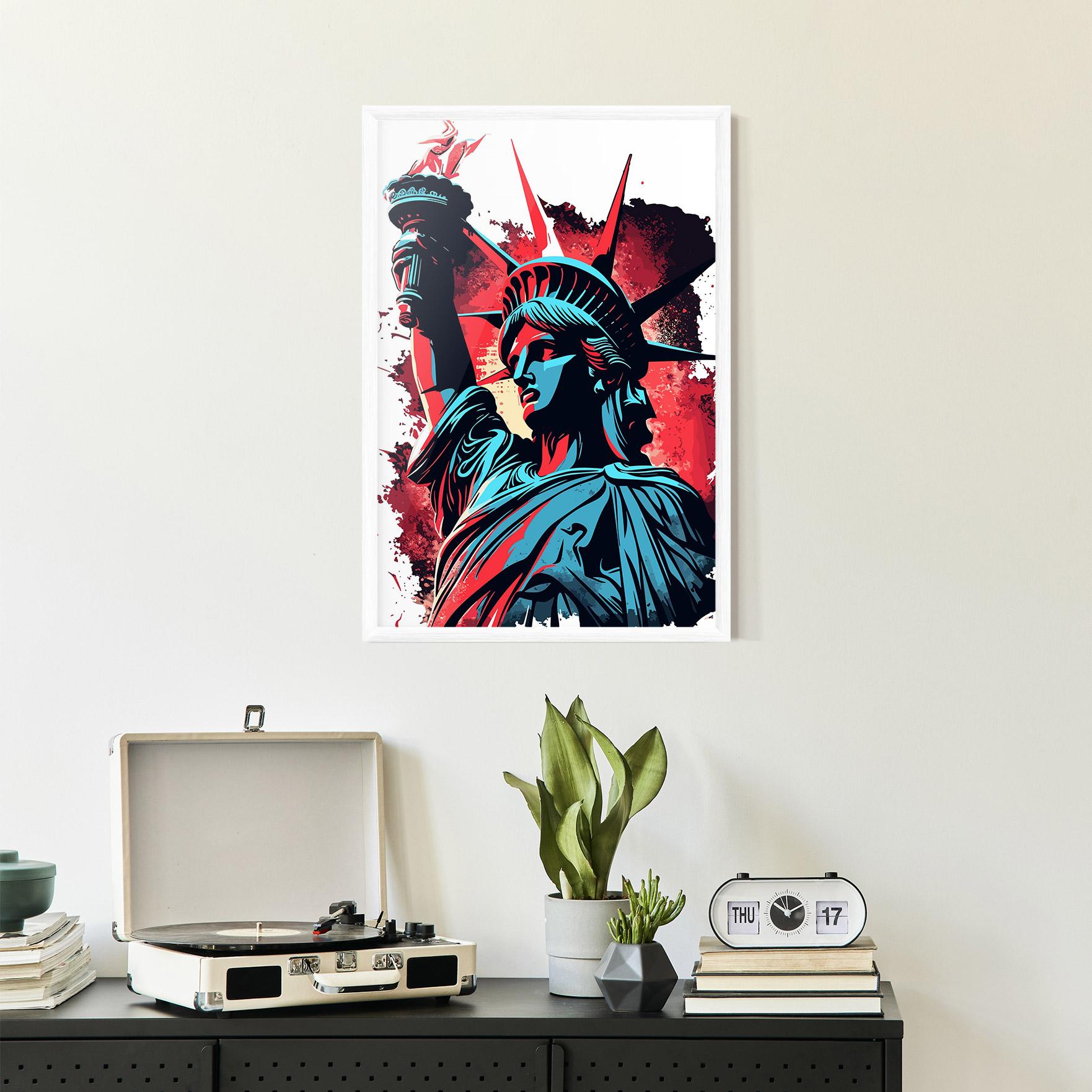 Gerahmte Poster Liberty Statue Art mockup 2