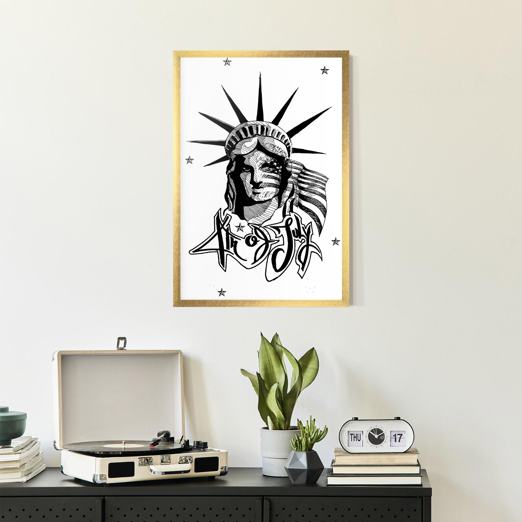 Gerahmte Poster Head Of Liberty Statue mockup 2