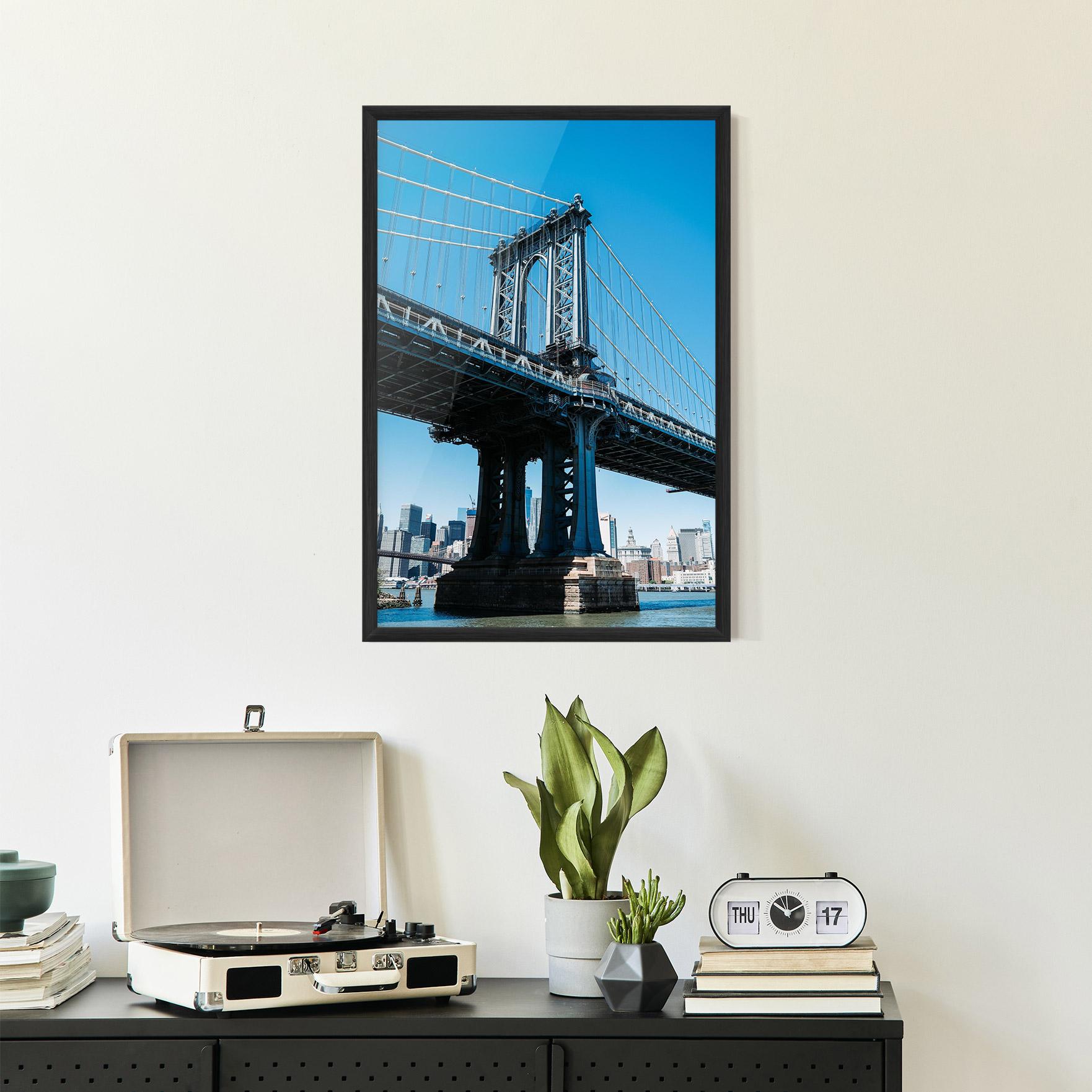 Gerahmte Poster Blue Sky Bridge mockup 2