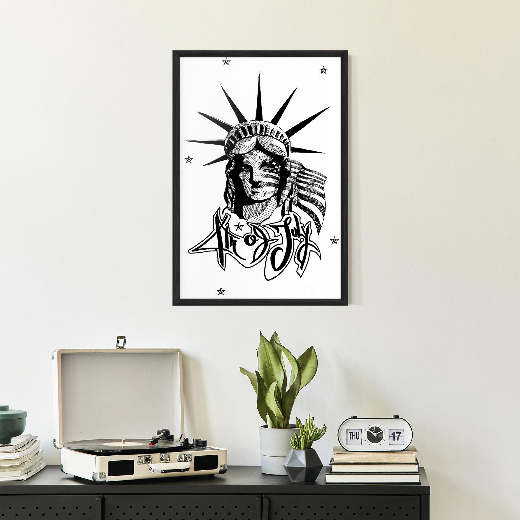 Gerahmte Poster Head Of Liberty Statue mockup 2