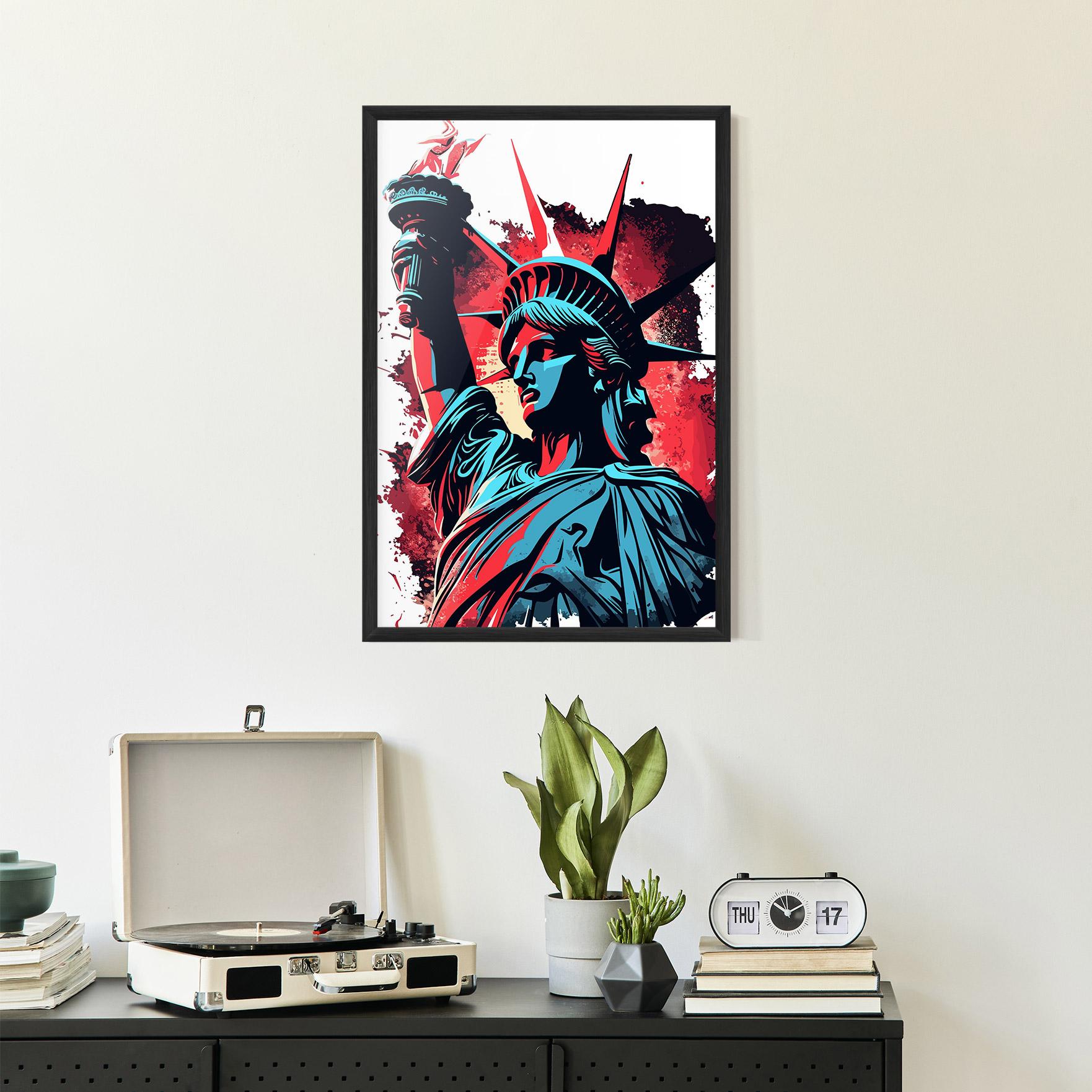 Gerahmte Poster Liberty Statue Art mockup 2