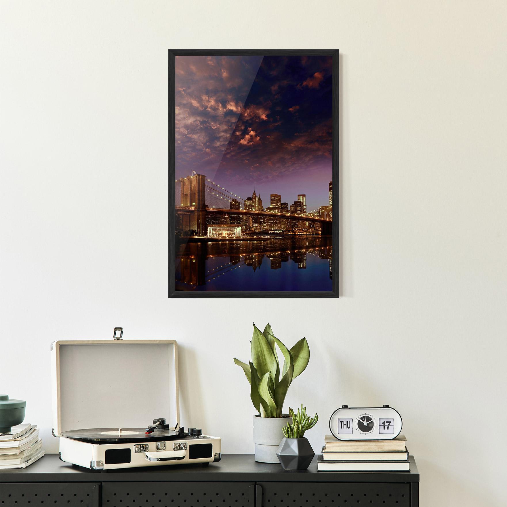 Gerahmte Poster Sunset New York mockup 2