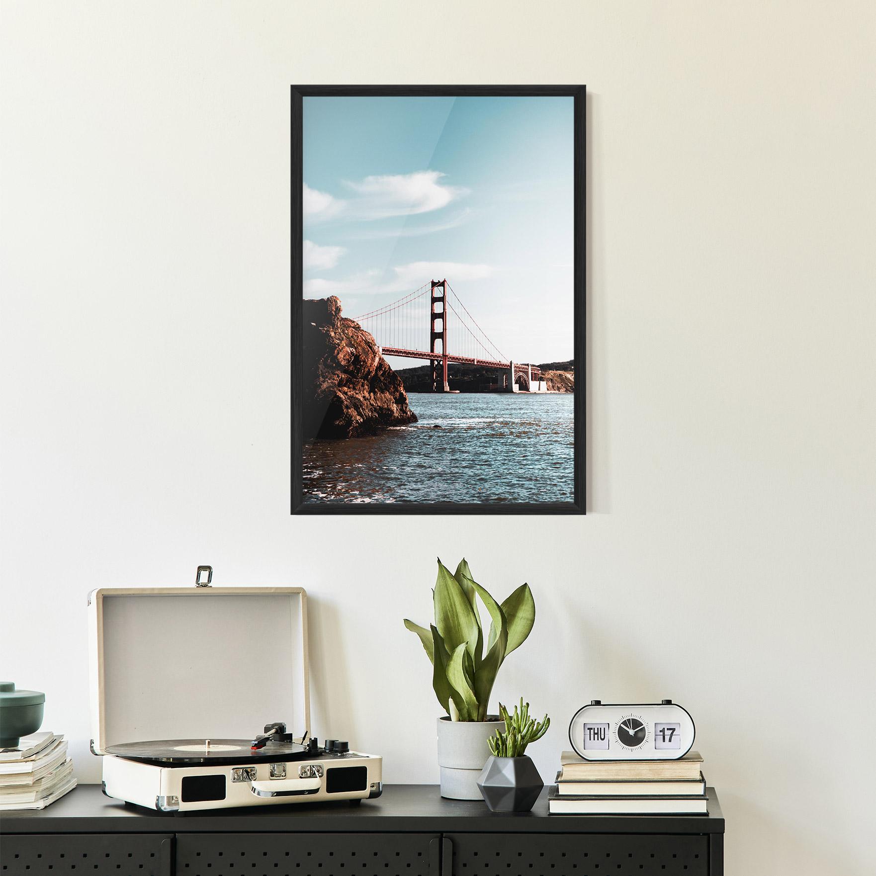 Gerahmte Poster Water Red Bridge mockup 2