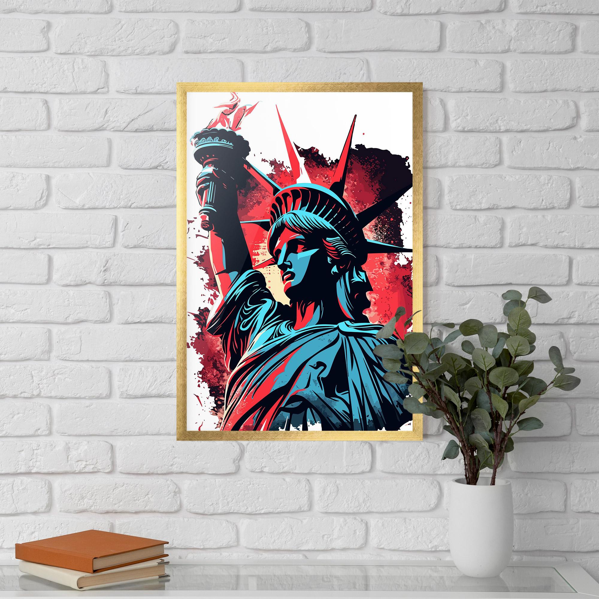 Gerahmte Poster Liberty Statue Art mockup 5