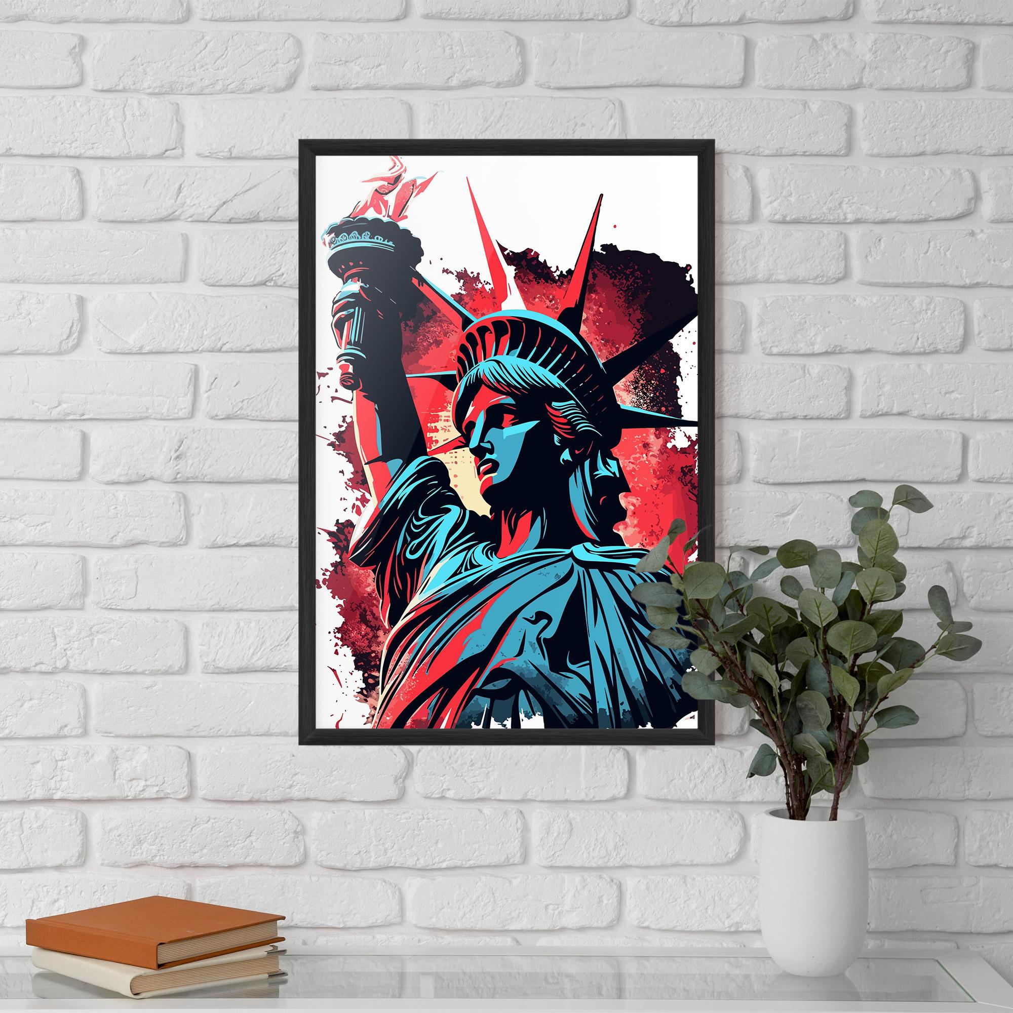 Gerahmte Poster Liberty Statue Art mockup 5