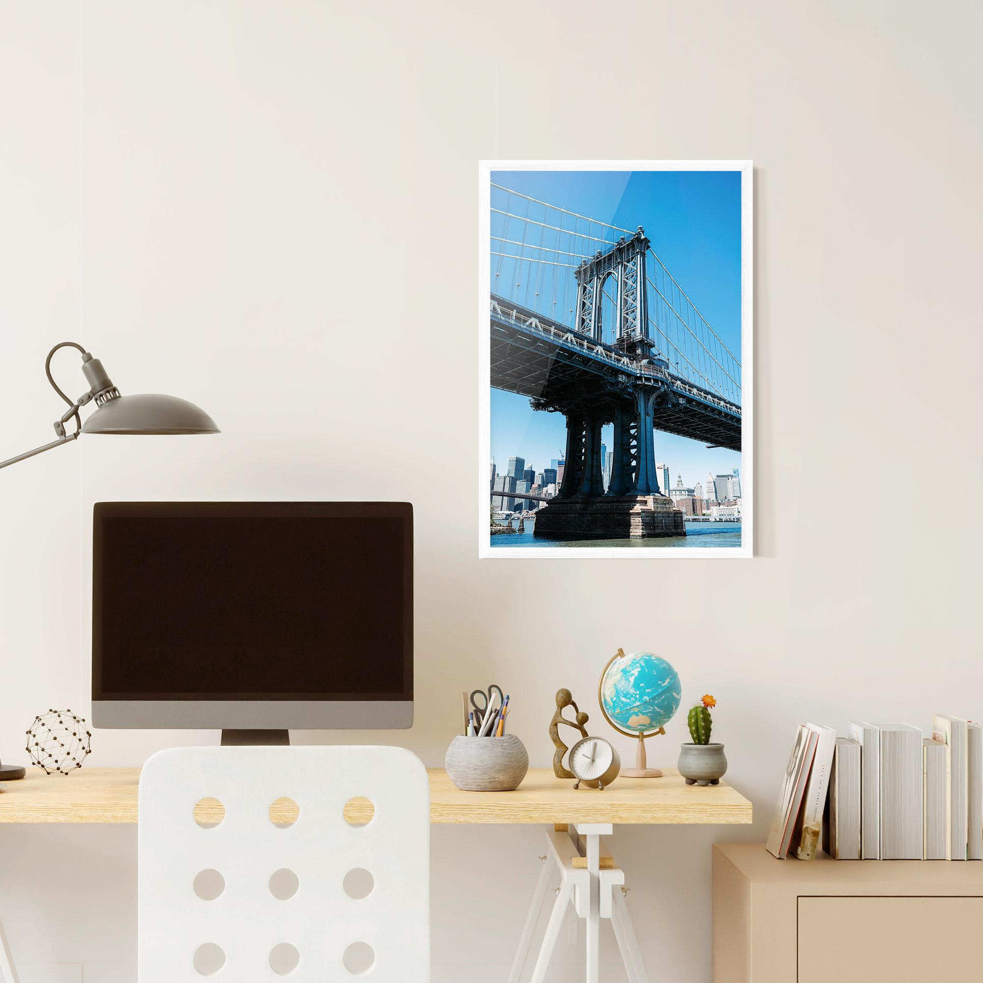 Gerahmte Poster Blue Sky Bridge mockup 6