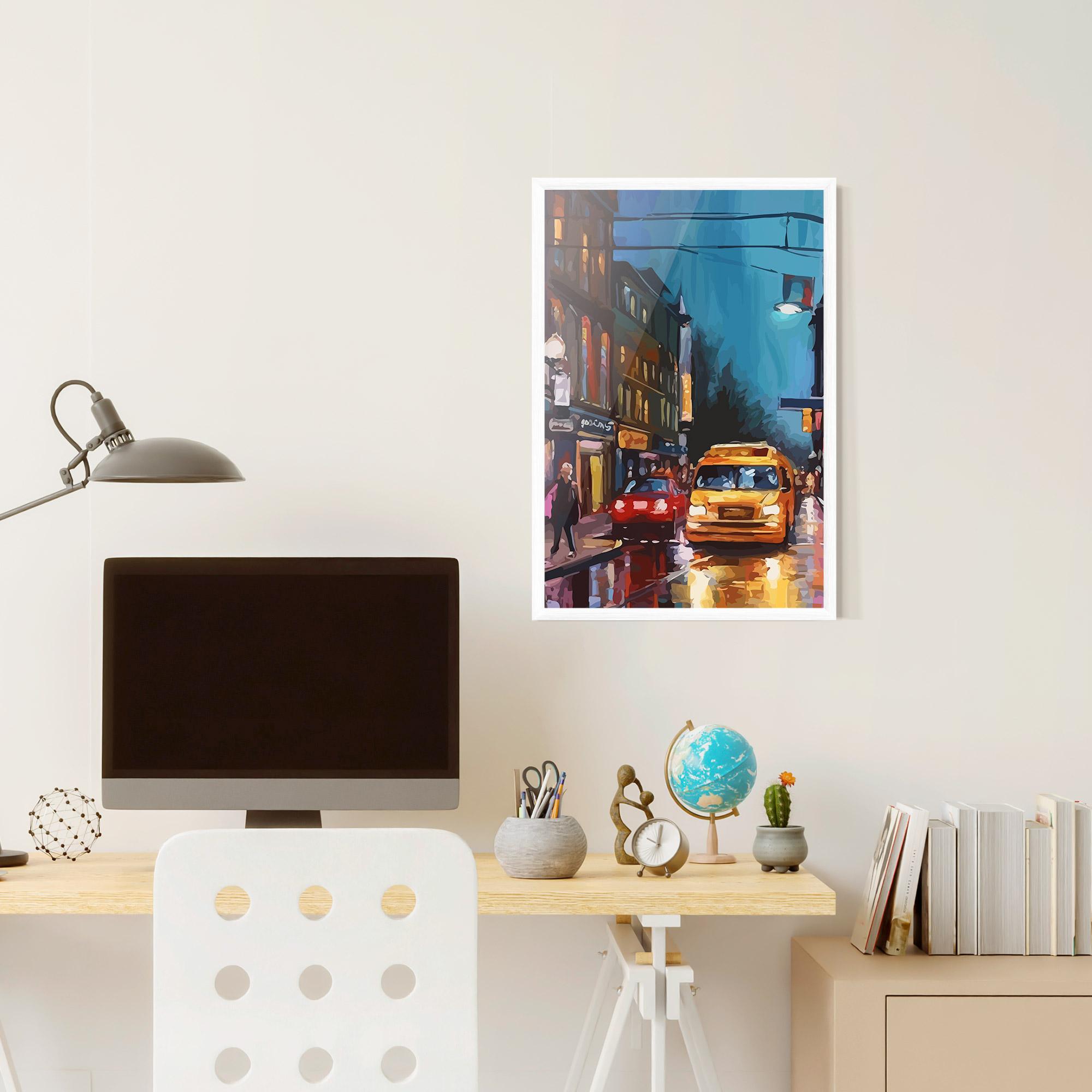 Gerahmte Poster Yellow Car City mockup 6