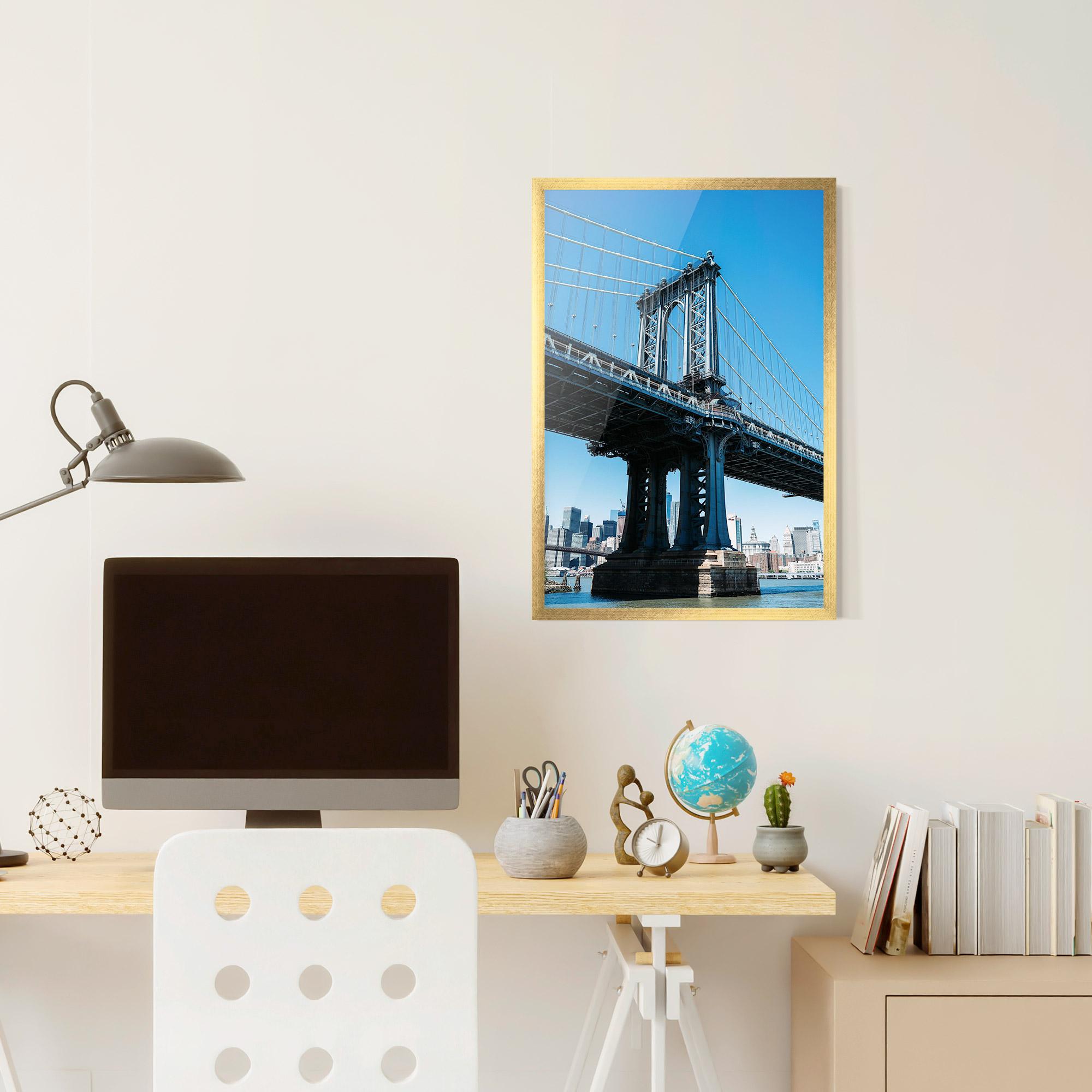 Gerahmte Poster Blue Sky Bridge mockup 6