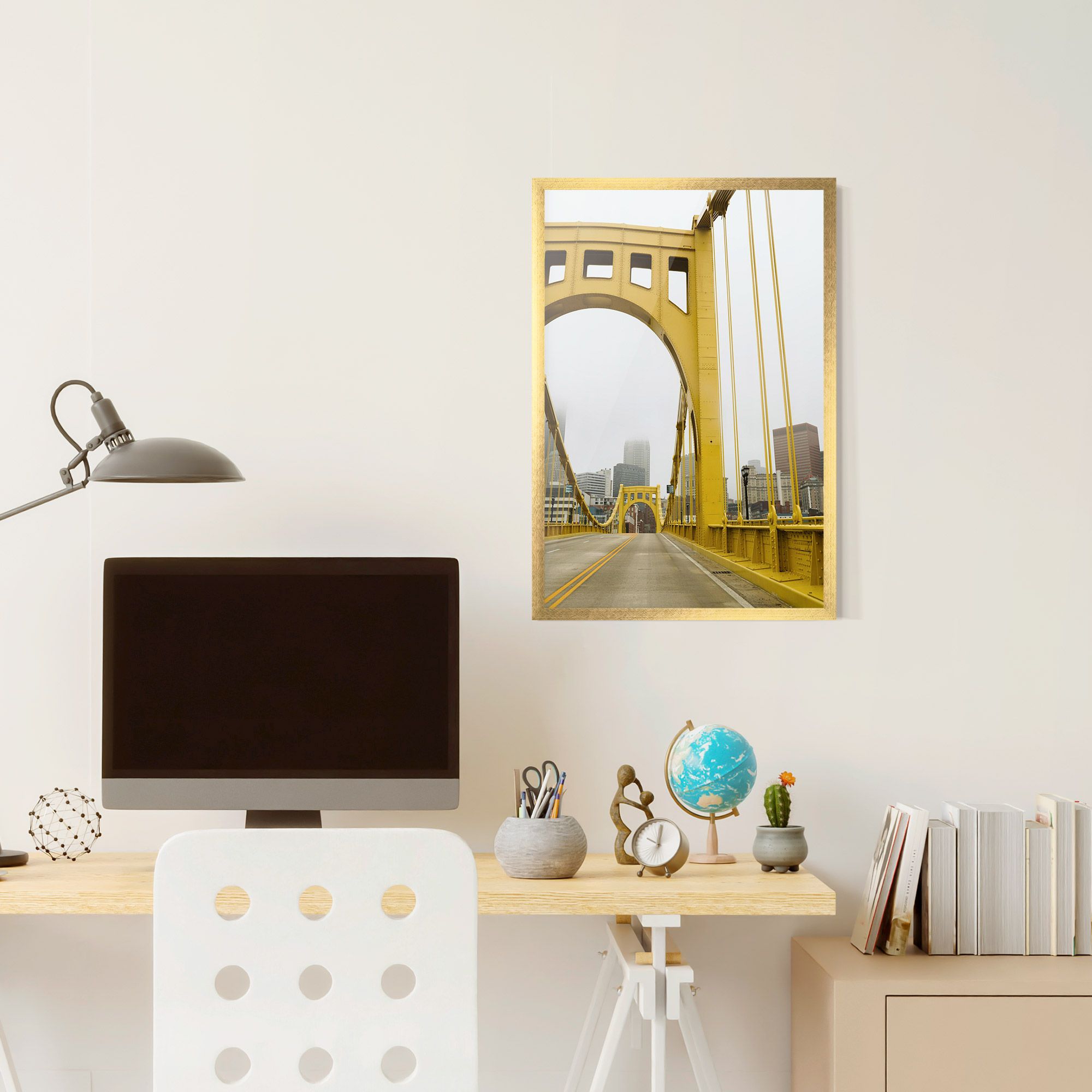Yellow Foggy Bridge mockup 6