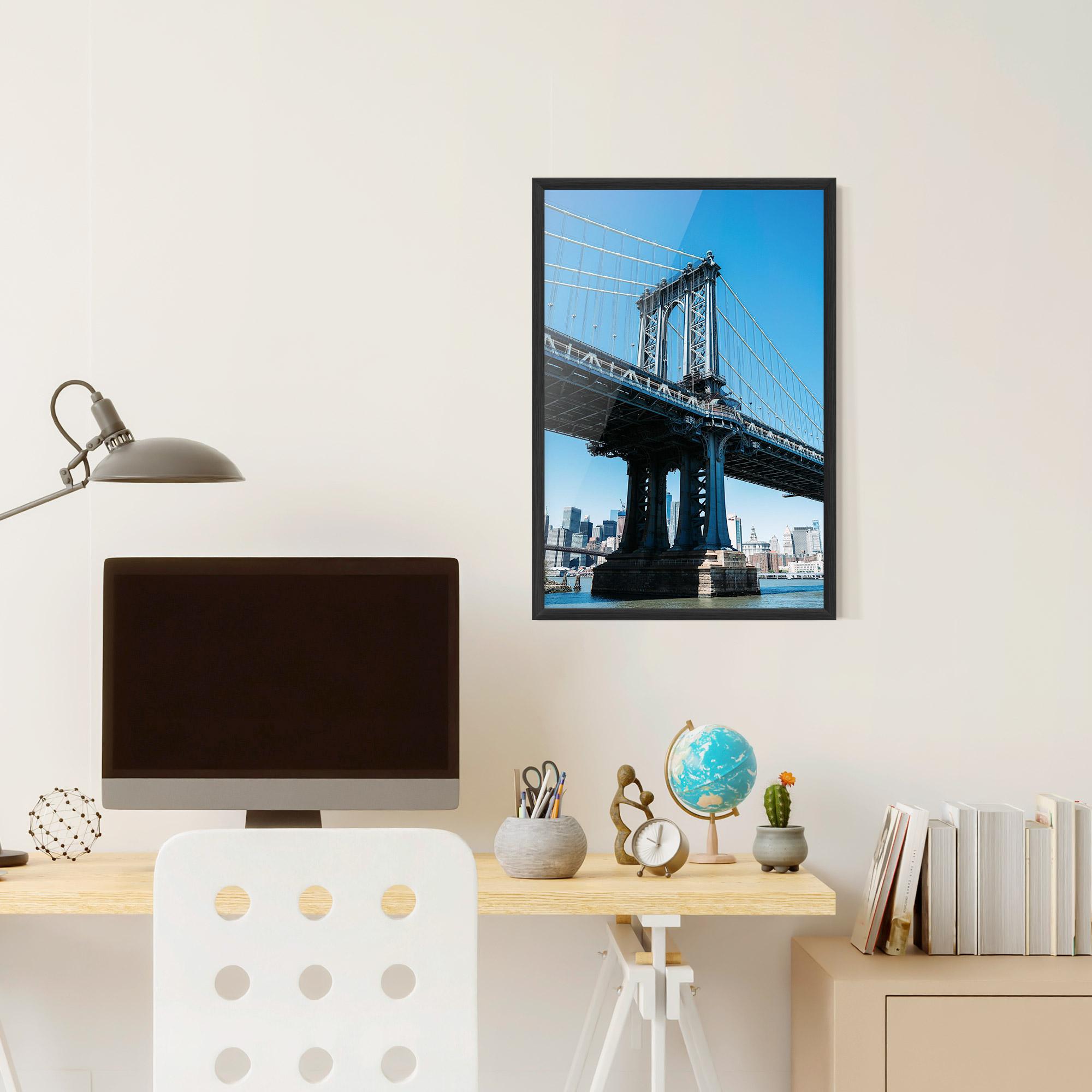 Gerahmte Poster Blue Sky Bridge mockup 6