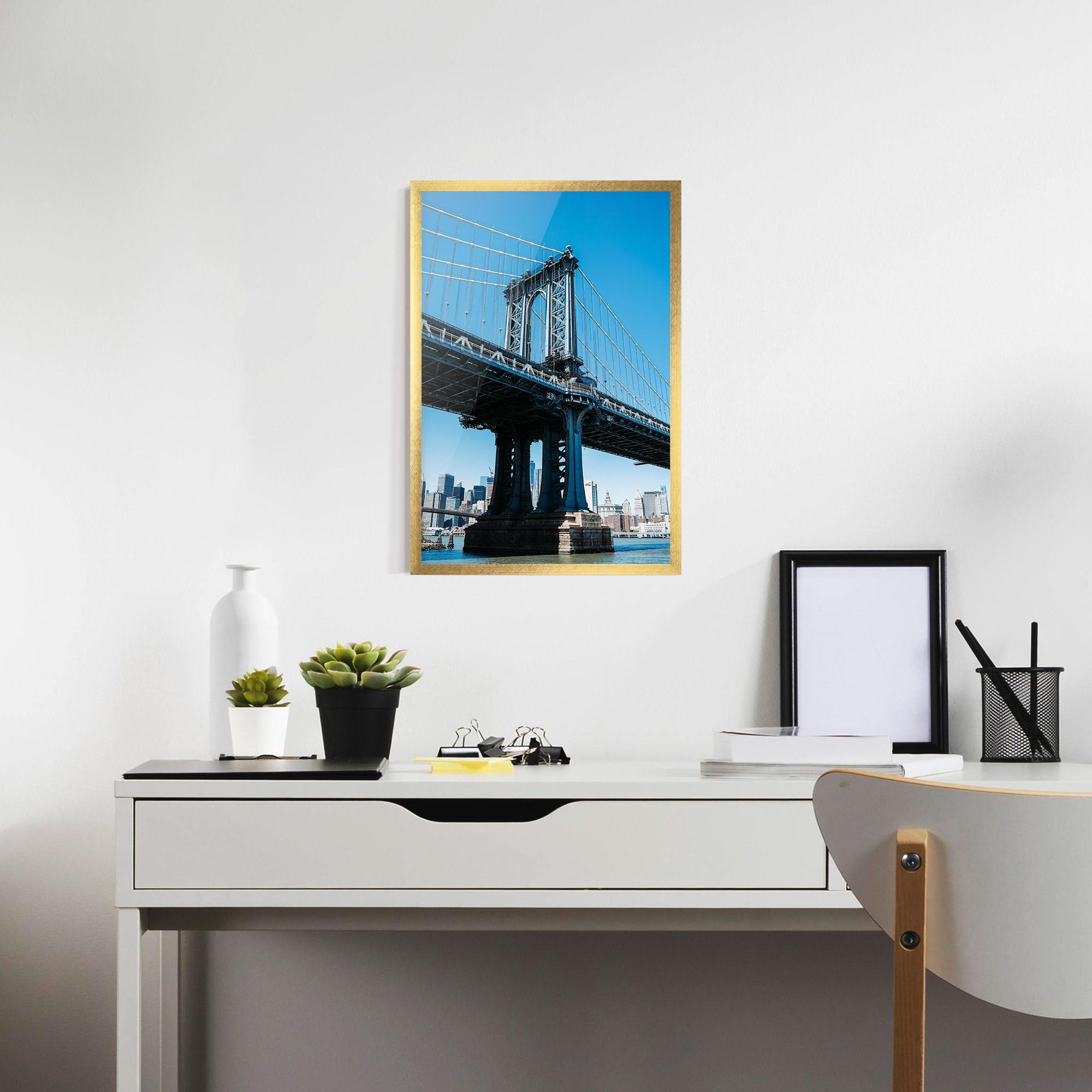 Gerahmte Poster Blue Sky Bridge mockup 7
